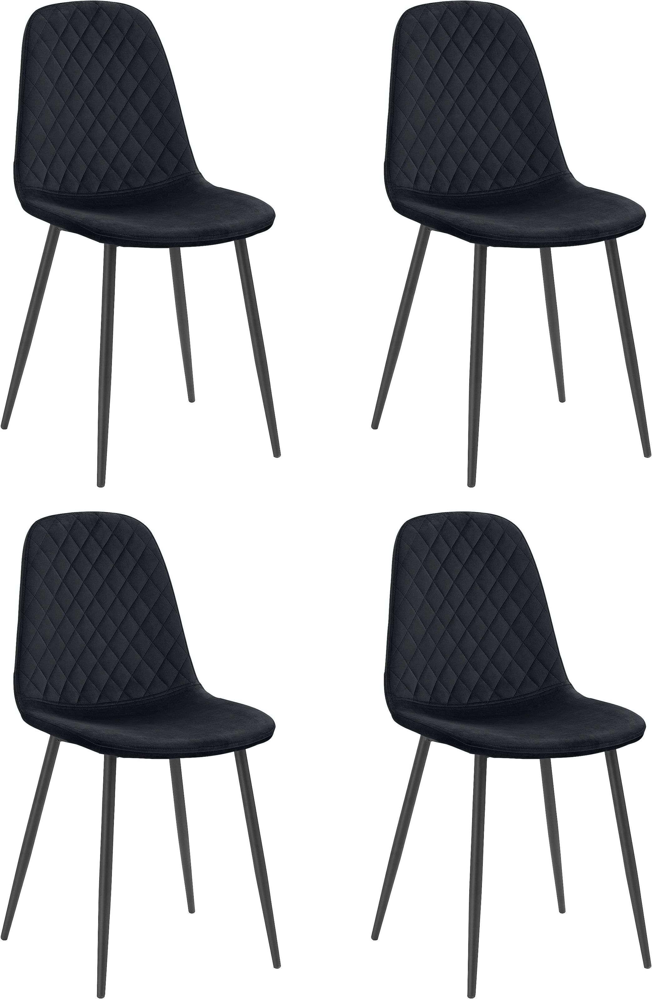 HELA Schalenstuhl »MIRA, Esszimmerstuhl, Stuhl, 4-Fuss Stuhl, BESTSELLER!«, (Set), 4 St., Samtvelours, 1, 2 oder 4 Stück, Schalenstuhl mit Steppung, Küchenstuhl