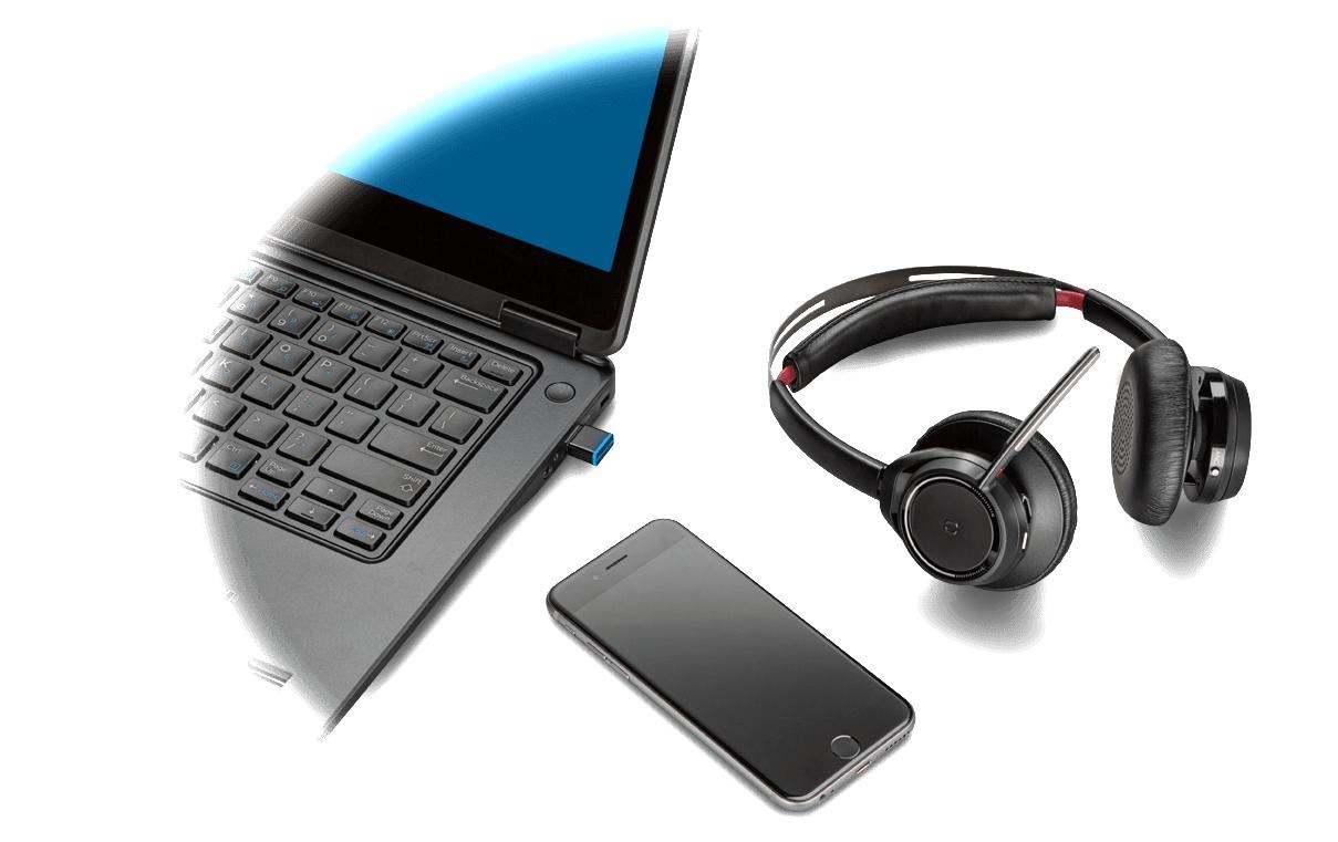 Plantronics Headset »Voyager Focus UC keine Ladestation«, Noise-Cancelling