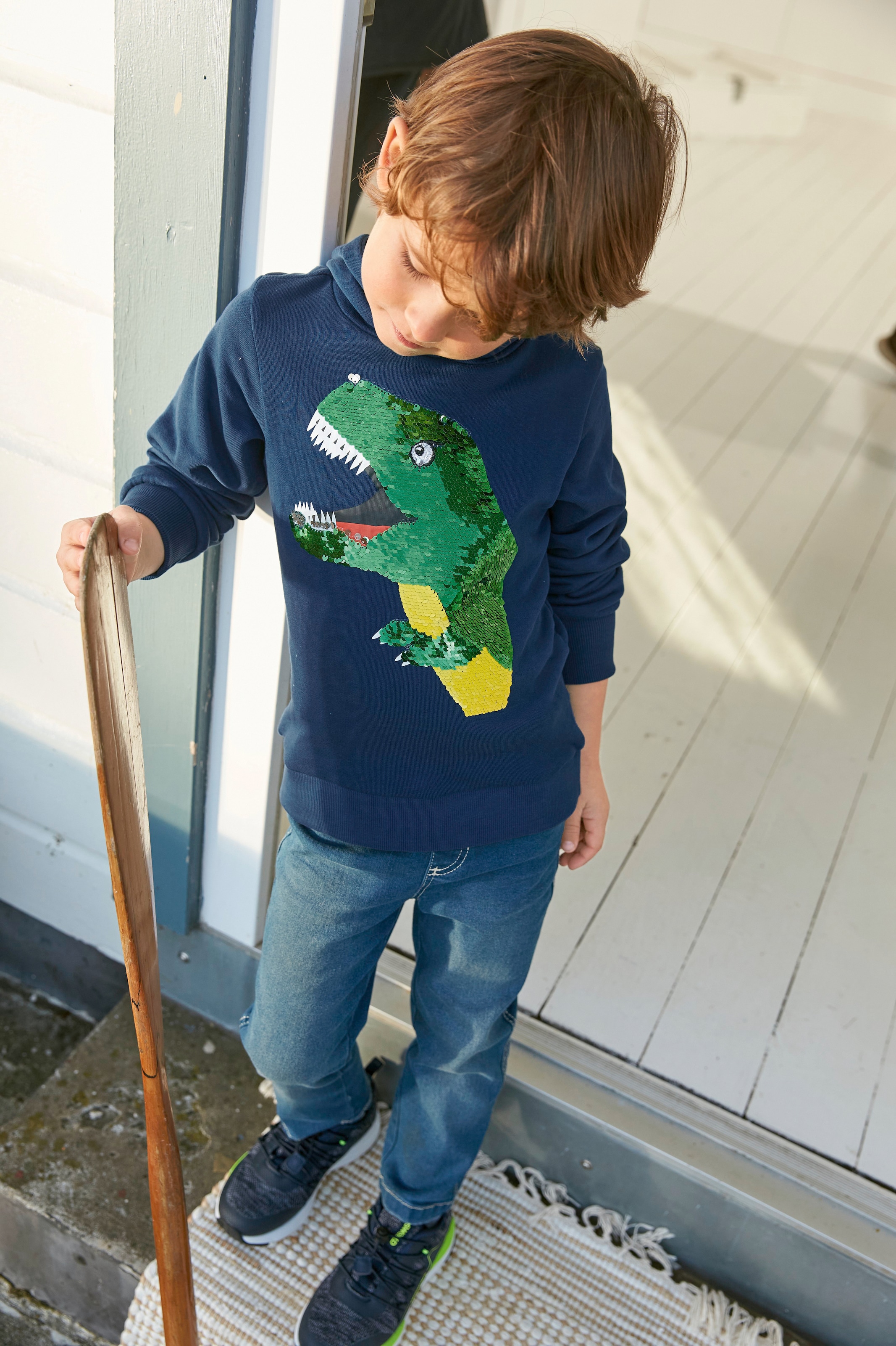 Wendepailletten« Kapuzensweatshirt »mit Jelmoli-Versand tollem Dino aus KIDSWORLD entdecken günstig |