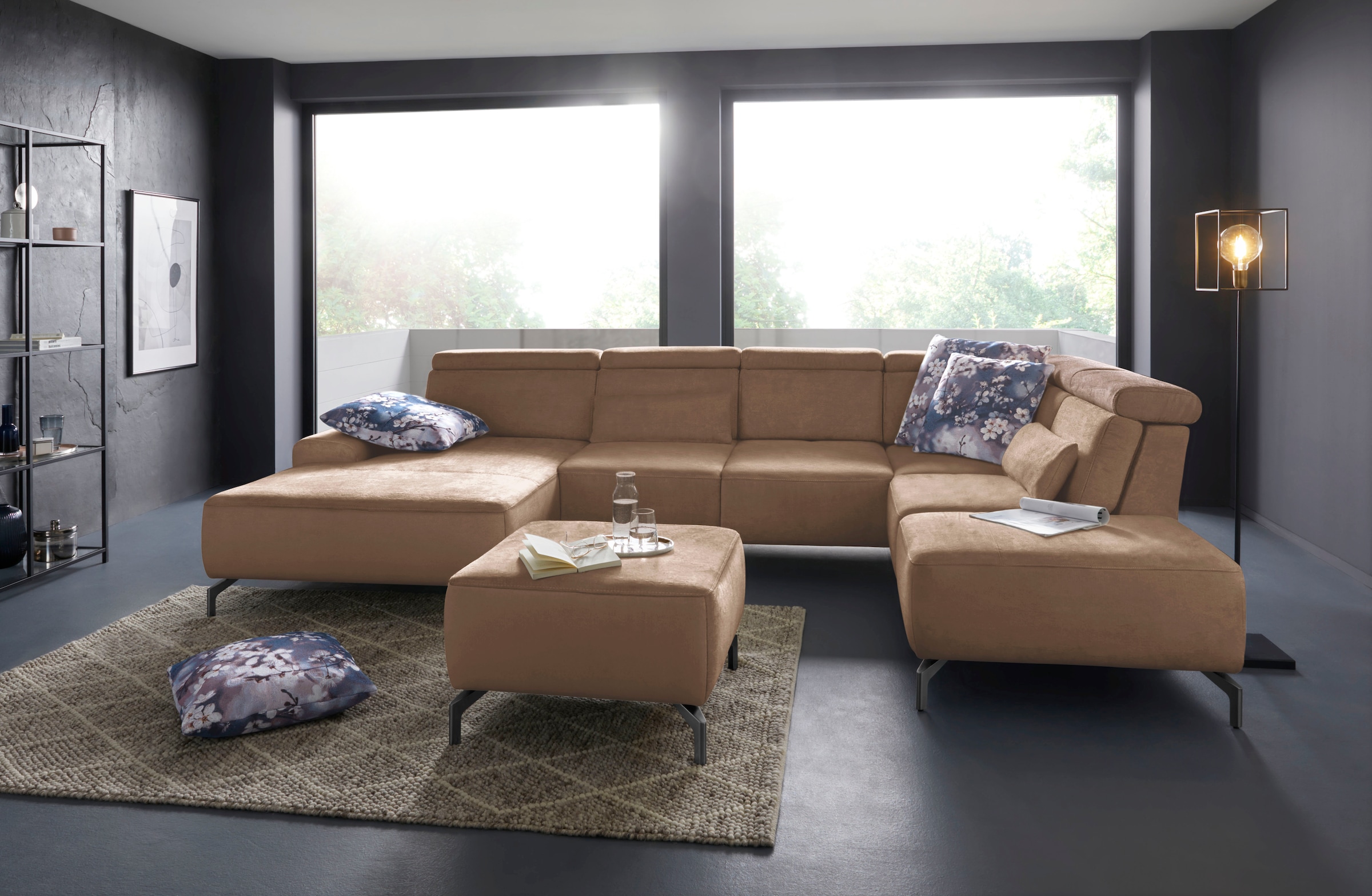 sit&more Hocker »Gizeh«, Fusshöhe 15 cm, wahlweise in 2 unterschiedlichen Fussfarben