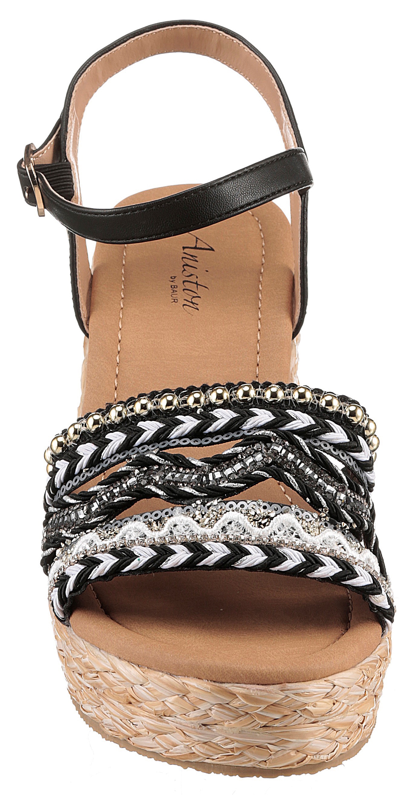 Aniston SHOES Keilsandalette, Sandale, Sommerschuh, Pailletten - NEUE KOLLEKTION