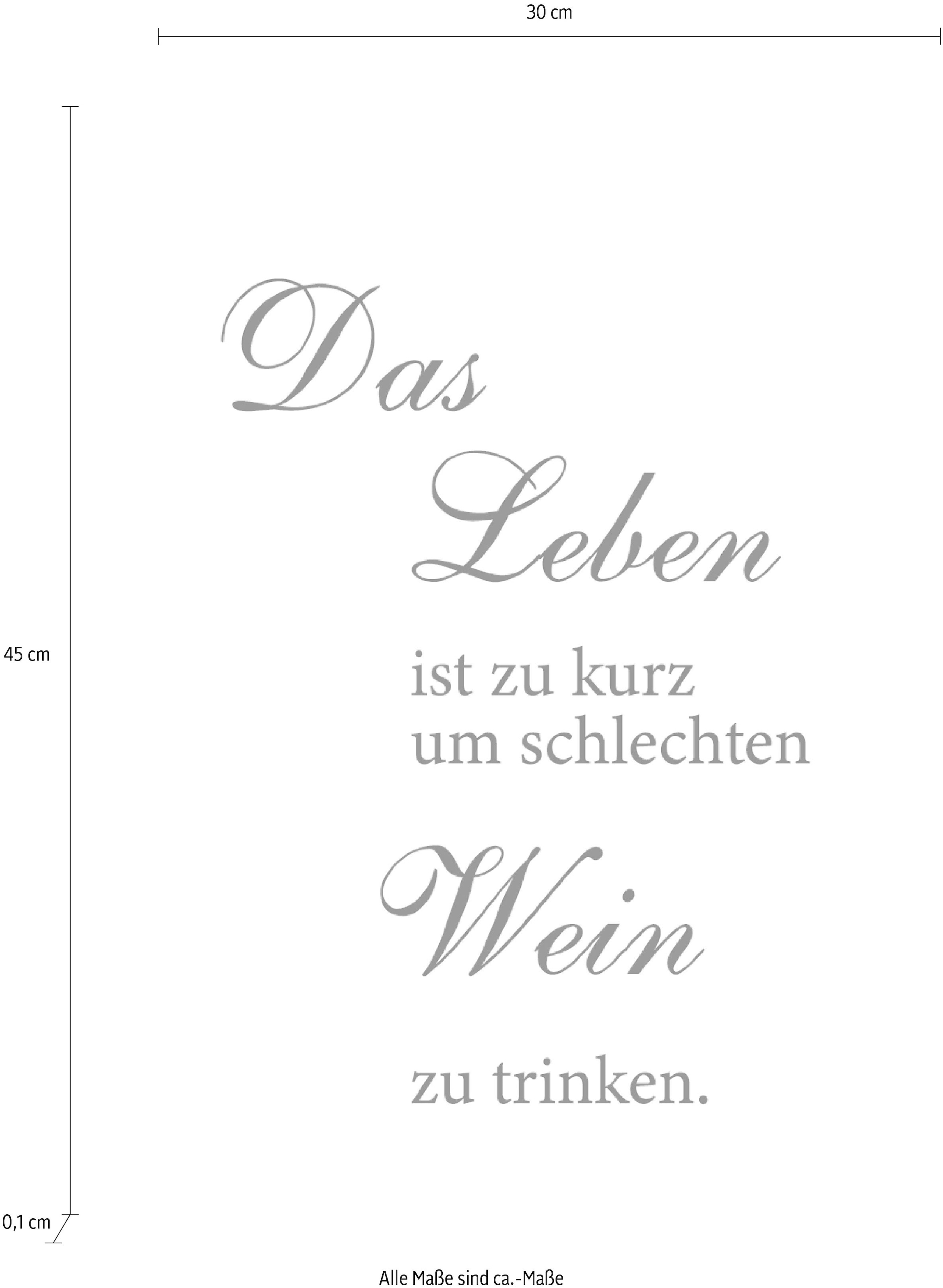 Stahlblech Jelmoli-Online auf gedruckt ❤ queence im Wanddekoobjekt Wein«, Shop kaufen und Motiv »Leben