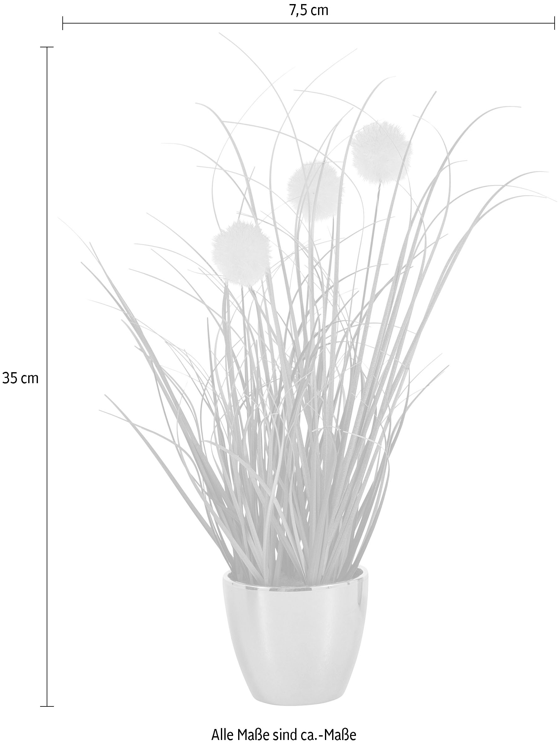 Leonique Kunstgras »Grasbusch mit Kletten«, Kunstpflanze, Gras, im Topf, 3er-Set