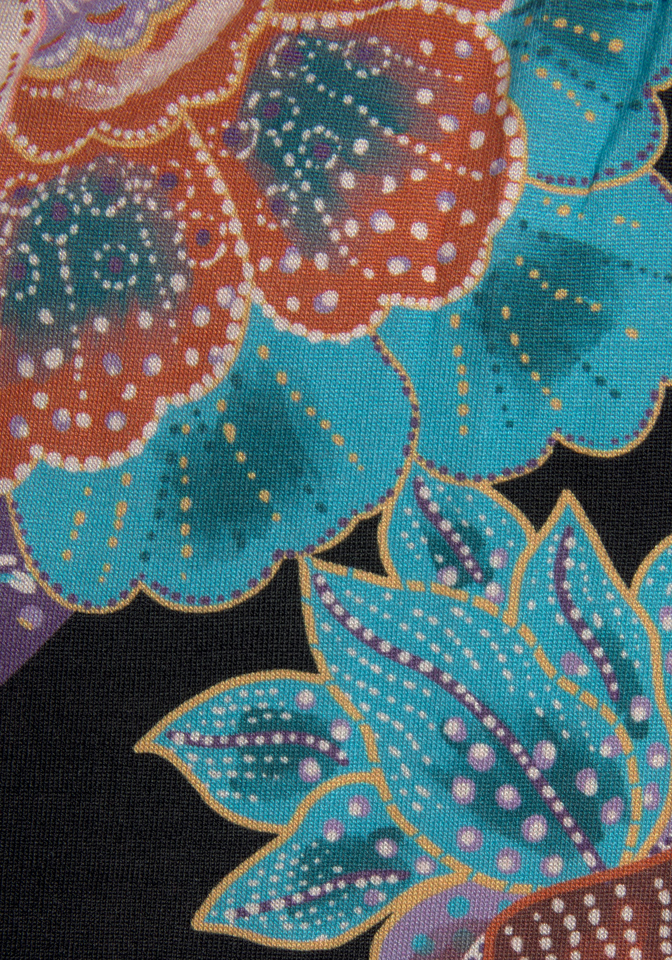Vivance Jerseykleid, mit grossem Blumendruck, leichtes Sommerkleid, Strandkleid