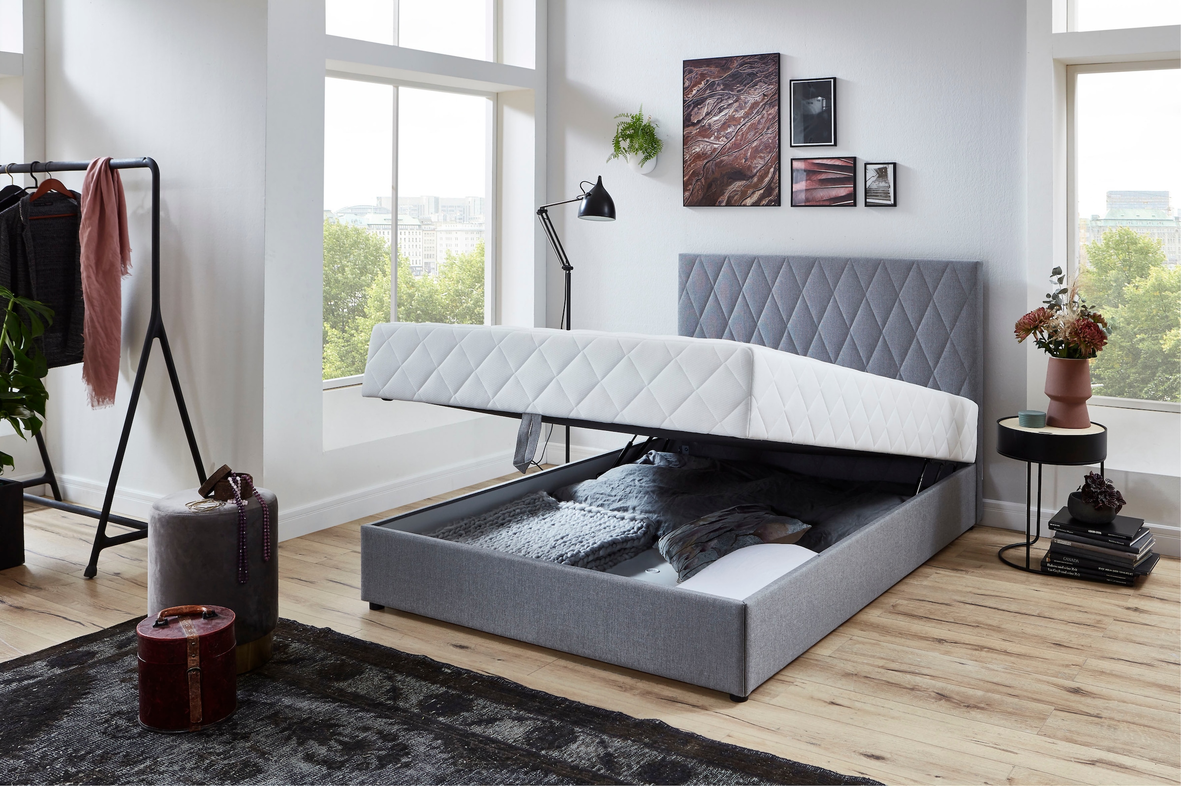 ATLANTIC home collection Boxbett Benita, mit Taschen-Federkernmatratze und Bettkasten