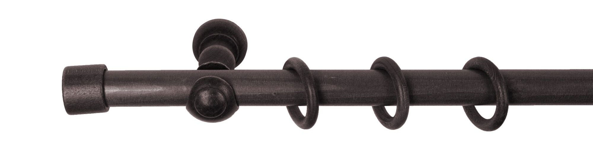 SN DECO GROUP Gardinenstange »Cafiro«, 1 läufig-läufig, Fixmass, 28 mm, Holz, verschiedene Längen und Farben, Komplettset