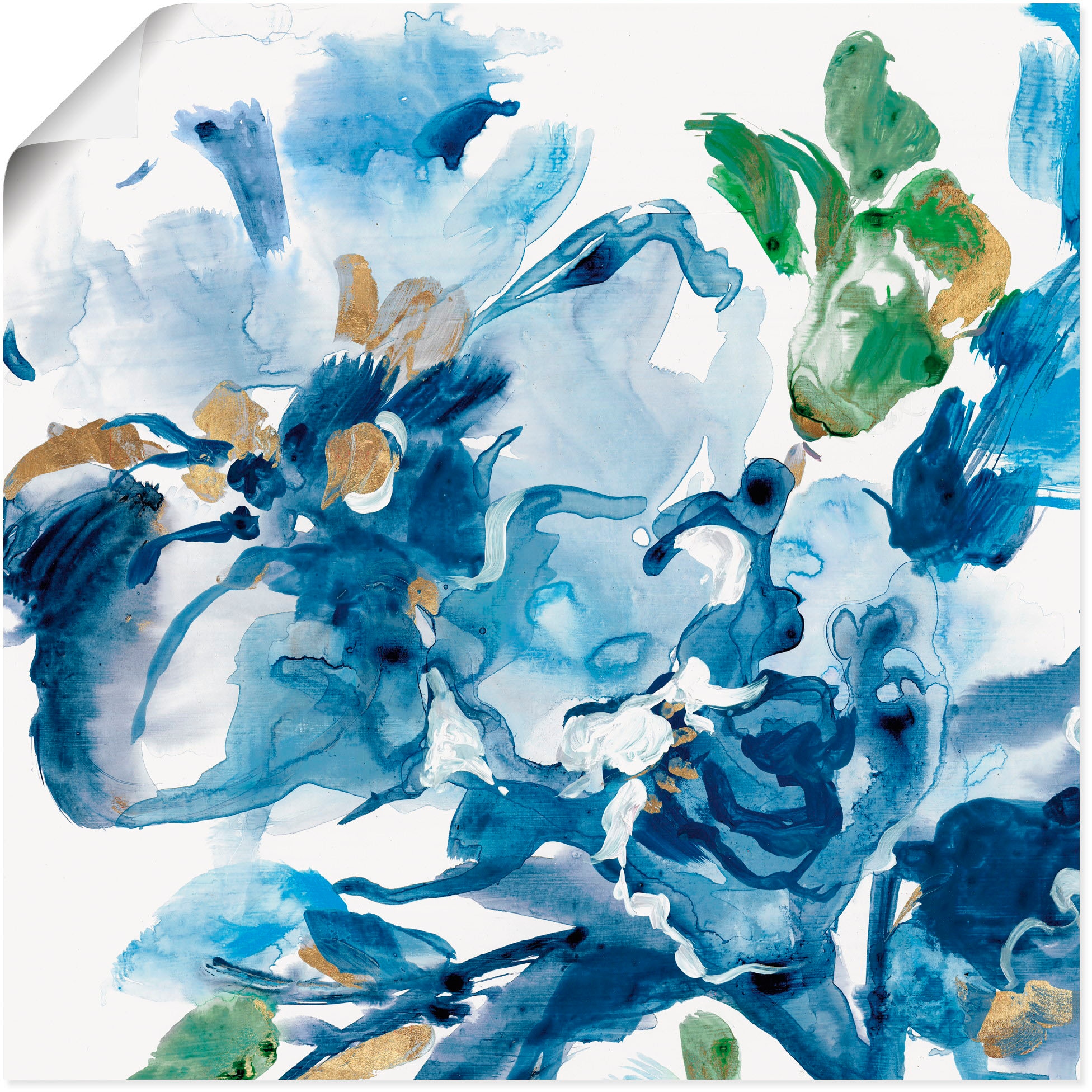 Artland Wandbild »Cerulean Floral«, Grössen Blumenbilder, versch. Wandaufkleber bestellen Jelmoli-Versand | online (1 St.), Poster Alubild, oder in als Leinwandbild