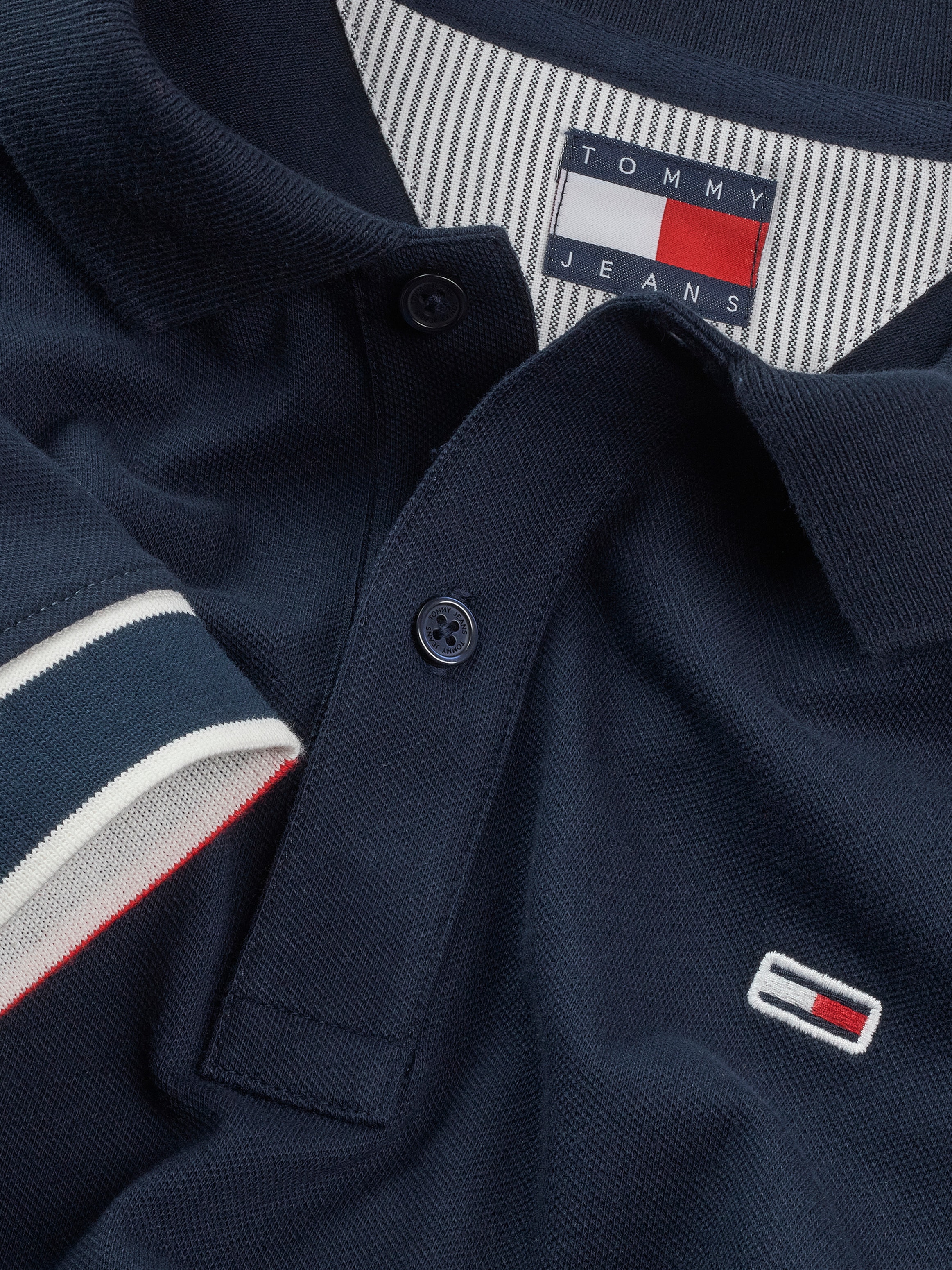 Tommy Jeans Plus Poloshirt »TJM SLIM FLAG CUFF POLO EXT«, Grosse Grössen