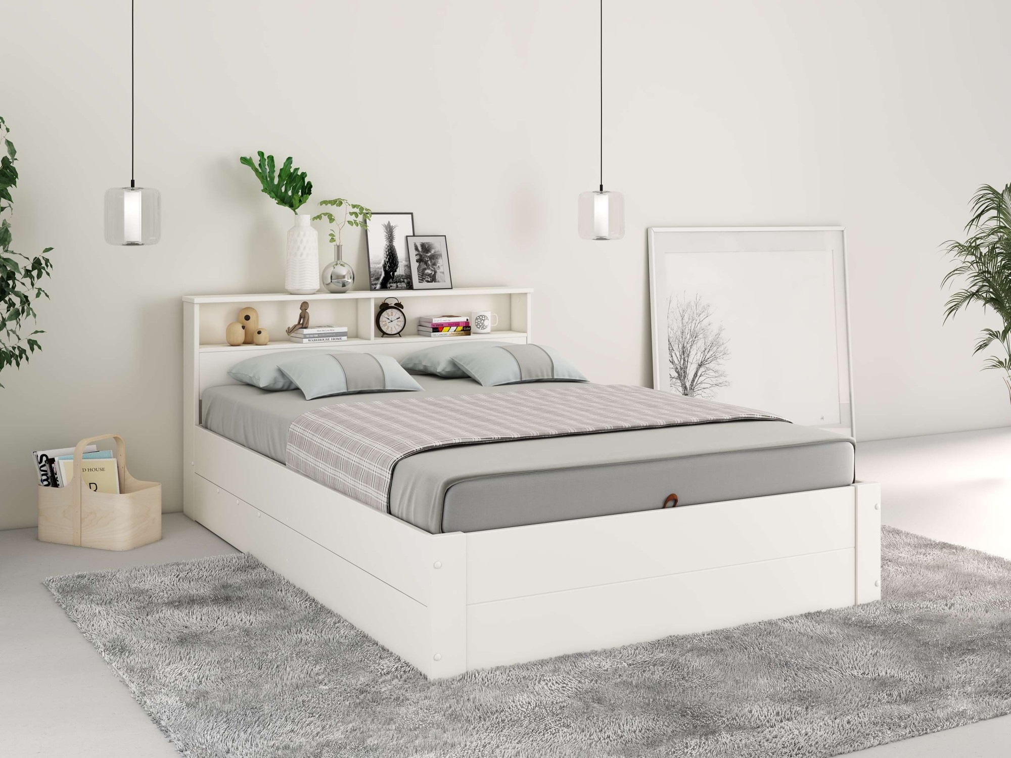 OTTO home Stauraumbett "MAREILLES, Bett, Made in Europe, FSC zertifiziertes Massivholz" 140x200cm und 180x200cm, Massivholz, Hebemechanismus, Stauraum im Kopfteil und unter dem Bett