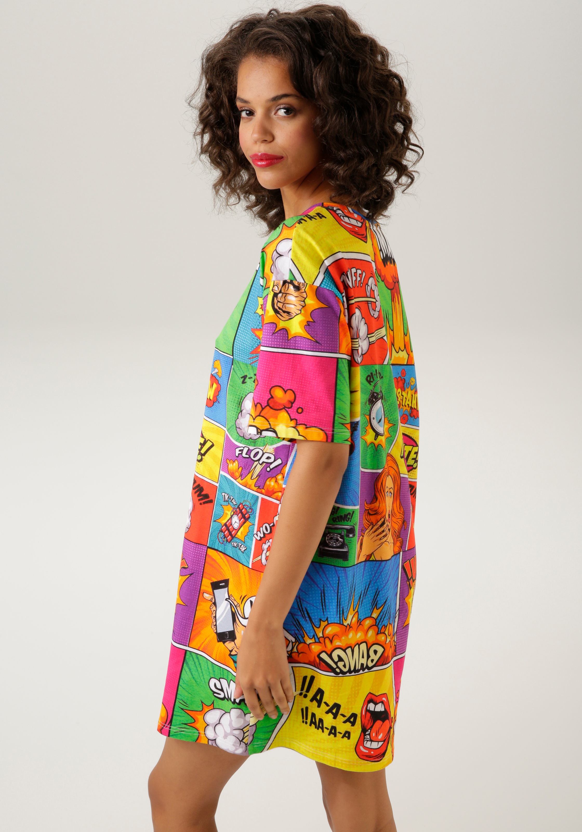 Aniston CASUAL Minikleid mit coolen Comic-Drucken