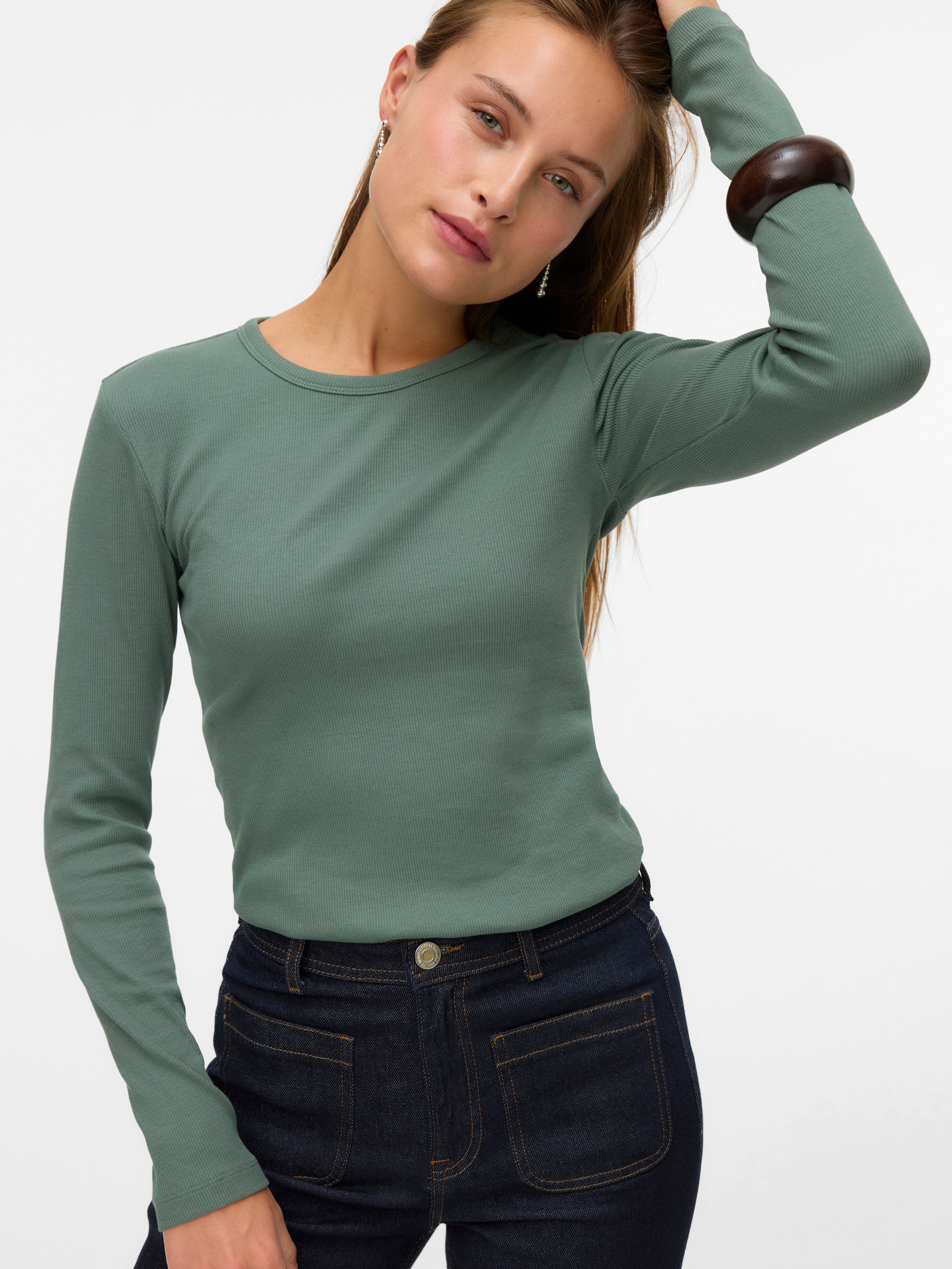 Vero Moda Langarmshirt »VMCHLOE LS SHORT TOP JRS NOOS« Baumwollmischung