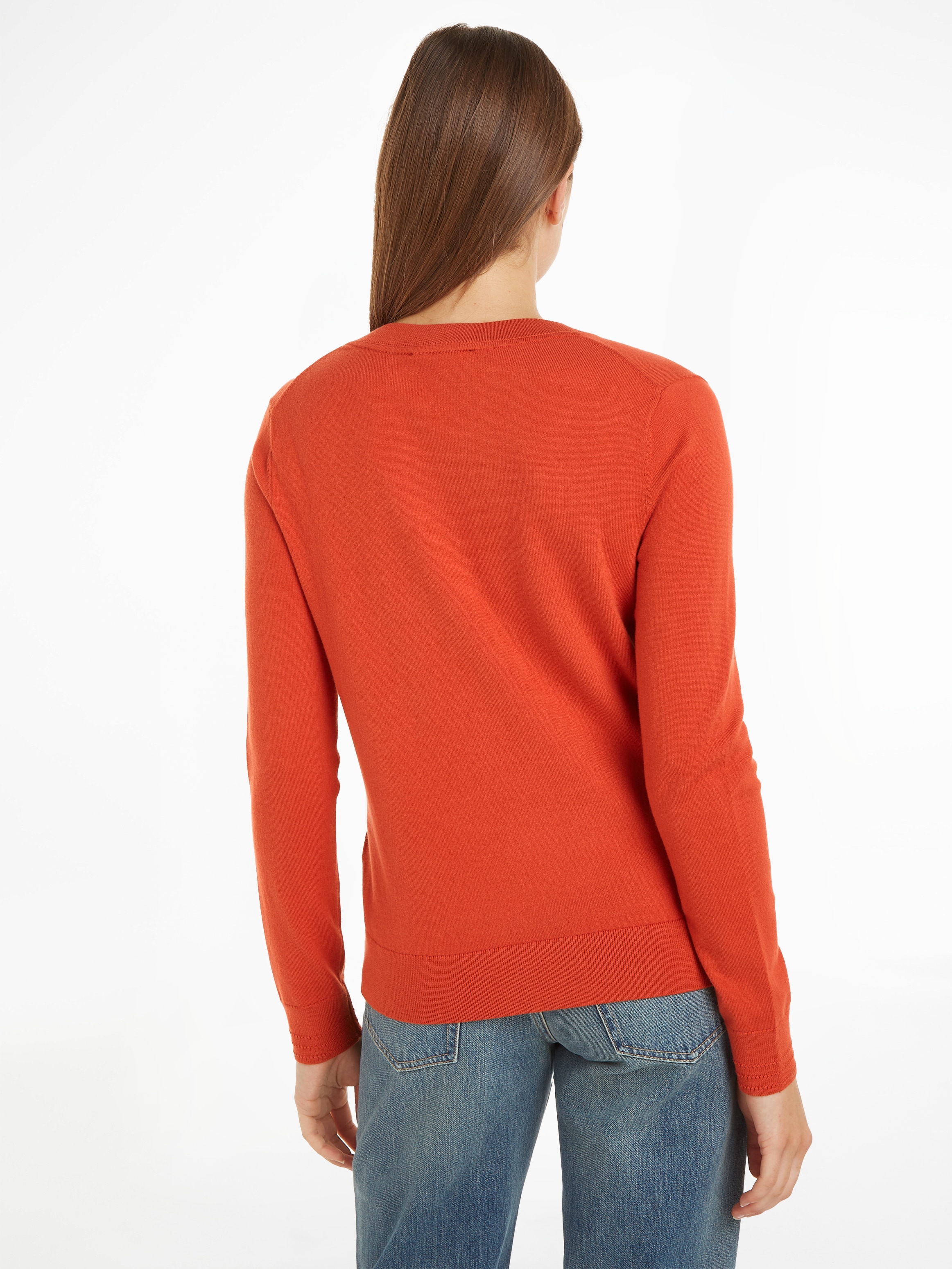 Tommy Hilfiger V-Ausschnitt-Pullover, mit Logo-Stickerei