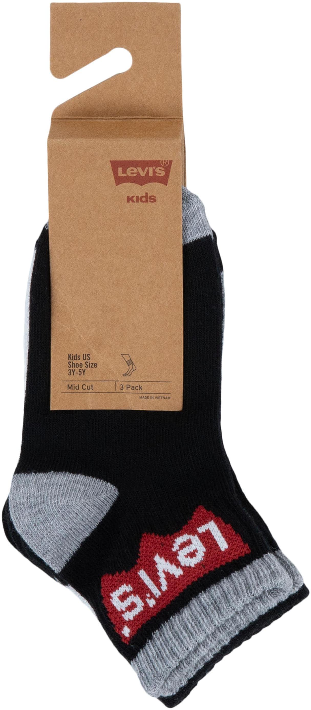 Levi's® Kids Socken »BATWING MID CUT3PK«, (Packung, 3 Paar), im 3er-Pack