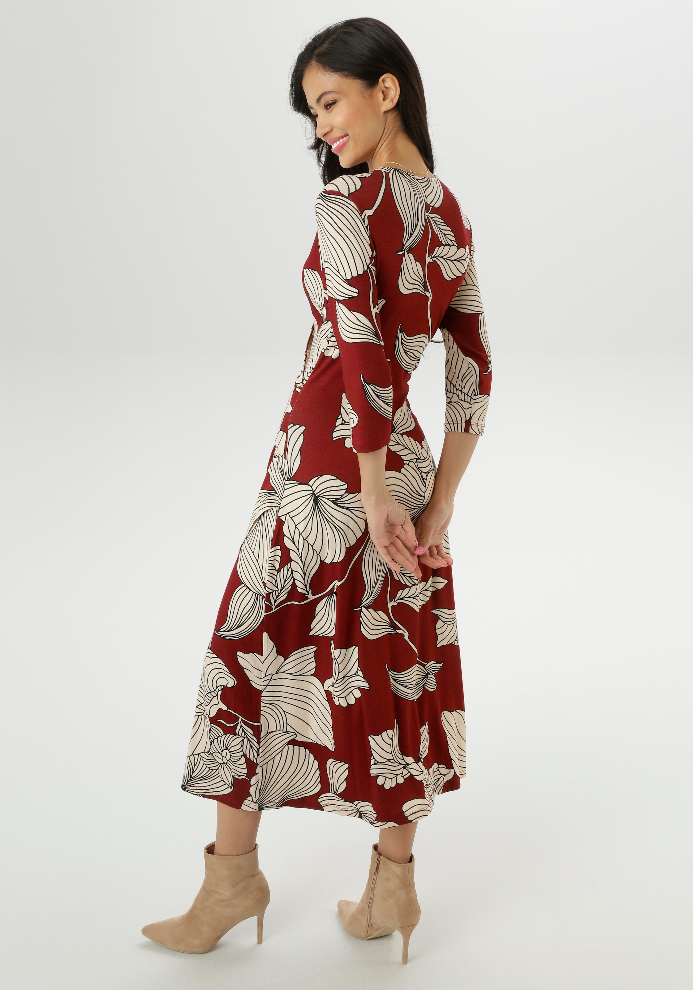 Aniston SELECTED Jerseykleid, mit V-Ausschnitt in Wickel-Optik - NEUE KOLLEKTION