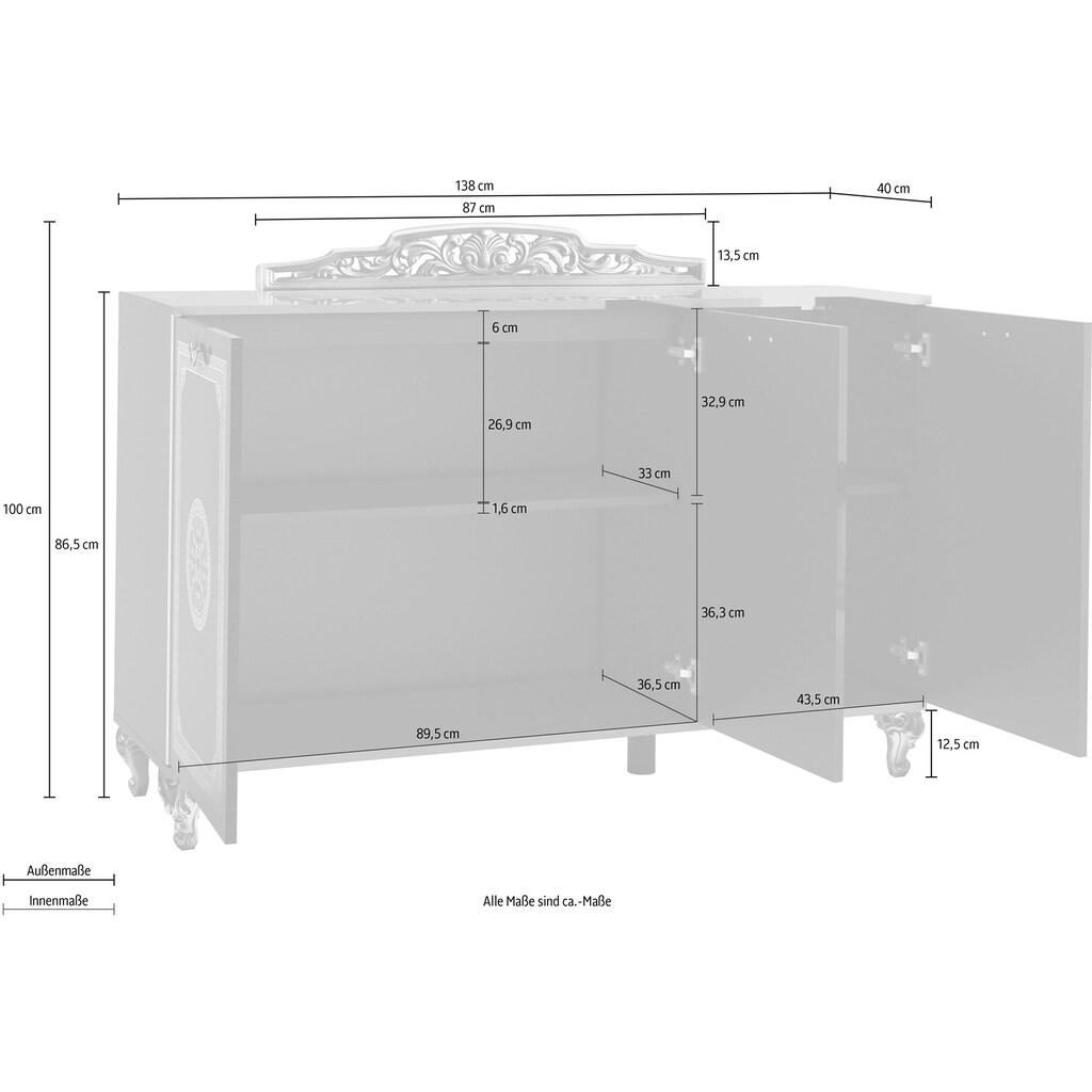 INOSIGN Sideboard »GENIO CONTEMPORANEO«, Breite ca. 138 cm