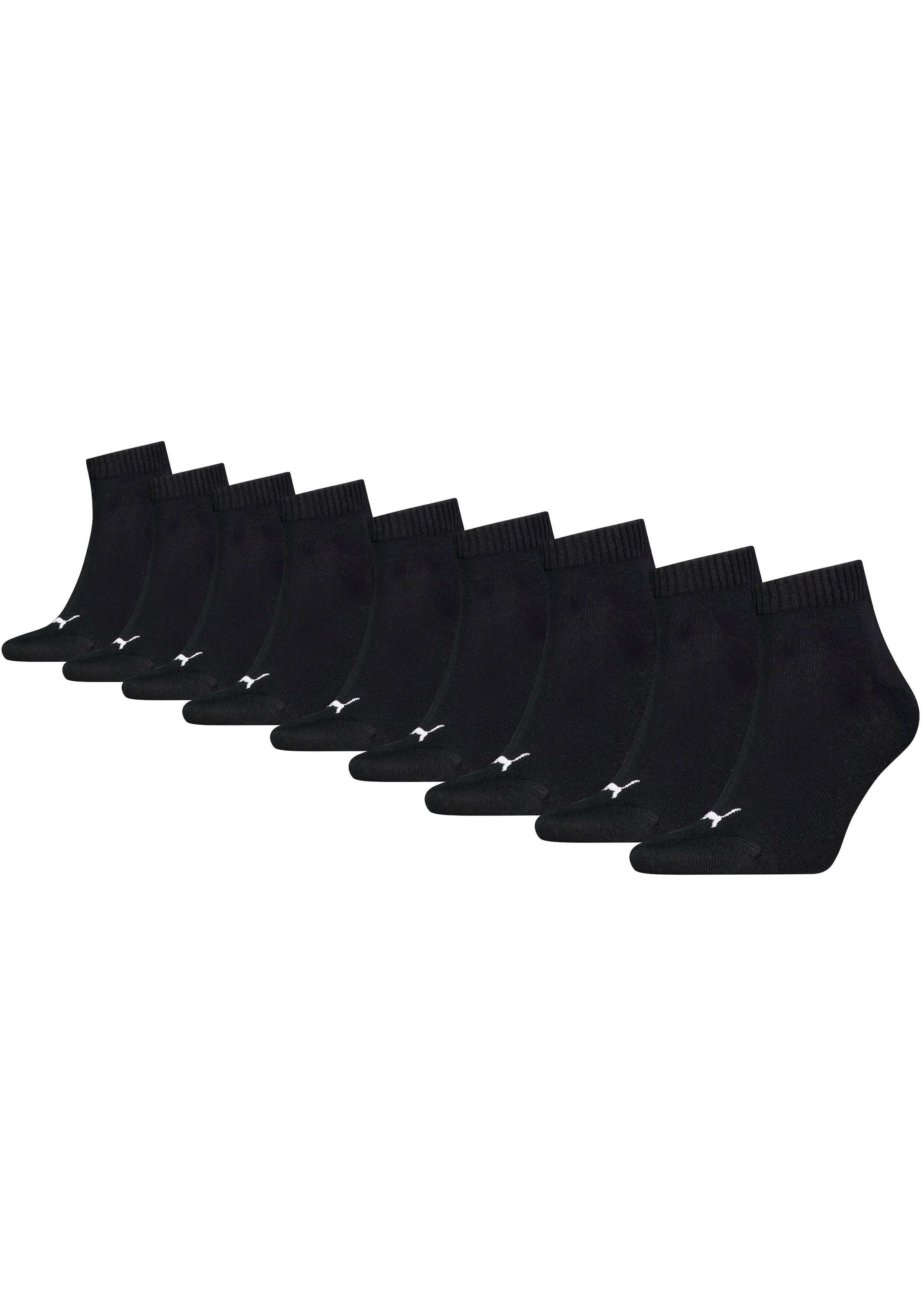 PUMA Kurzsocken »PUMA UNISEX QUARTER PLAIN 9P ECOM« 9 Stk. tlg. Atmungsaktiv, feuchtigkeitsregulierend, Rippenbündchen