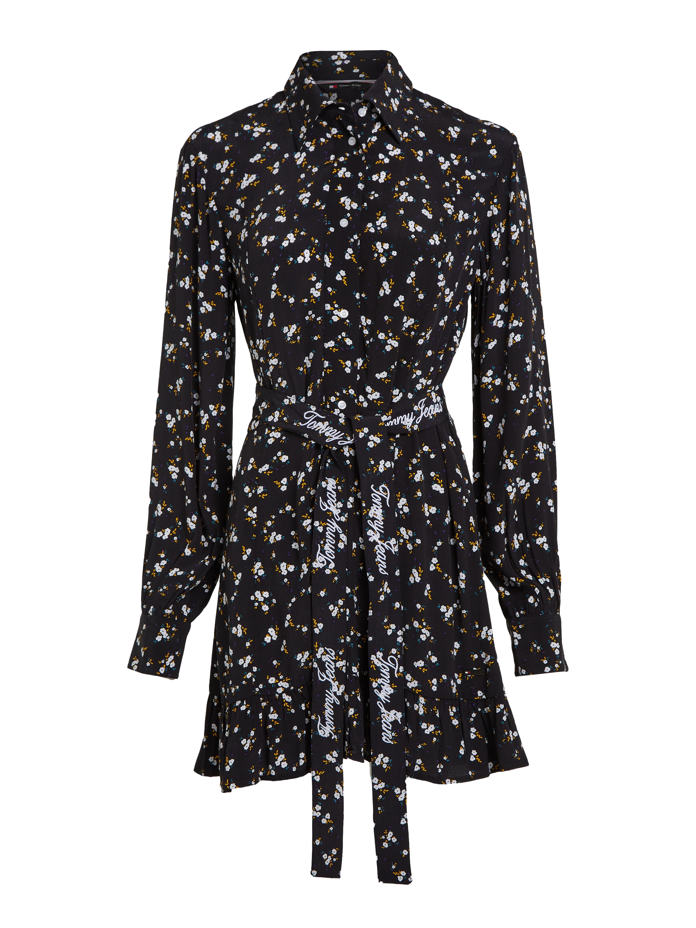 Tommy Jeans Curve Blusenkleid »TJW MINI FLORAL BELTED DRESS EXT«, Grosse Grössen