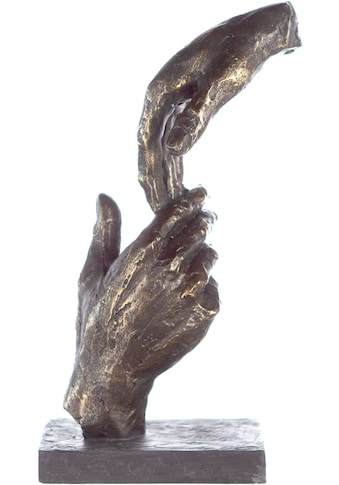Dekofigur »Skulptur Two Hands, bronzefarben/grau«