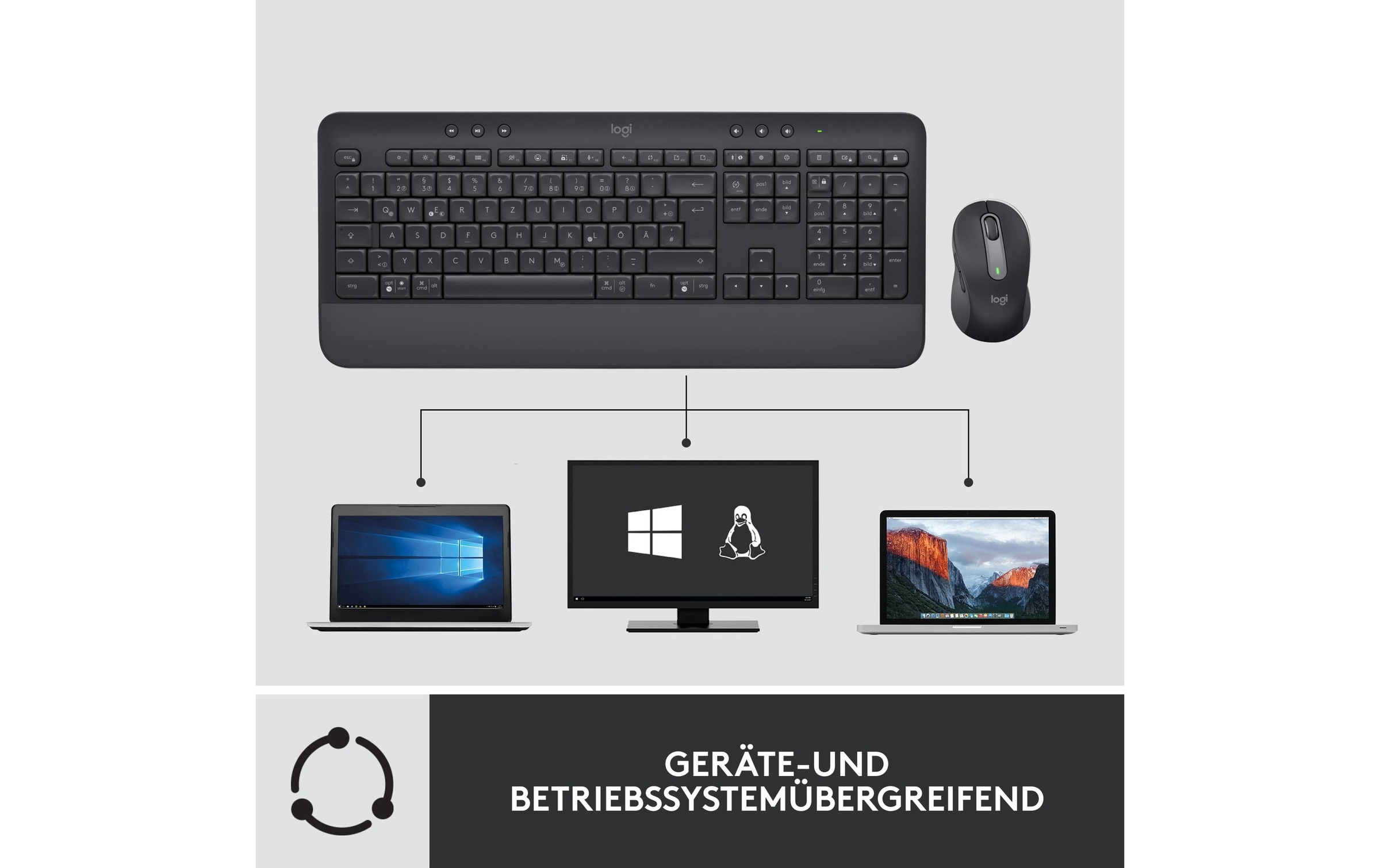 Logitech Tastatur- und Maus-Set »Logitech MK650 for Business graphite«
