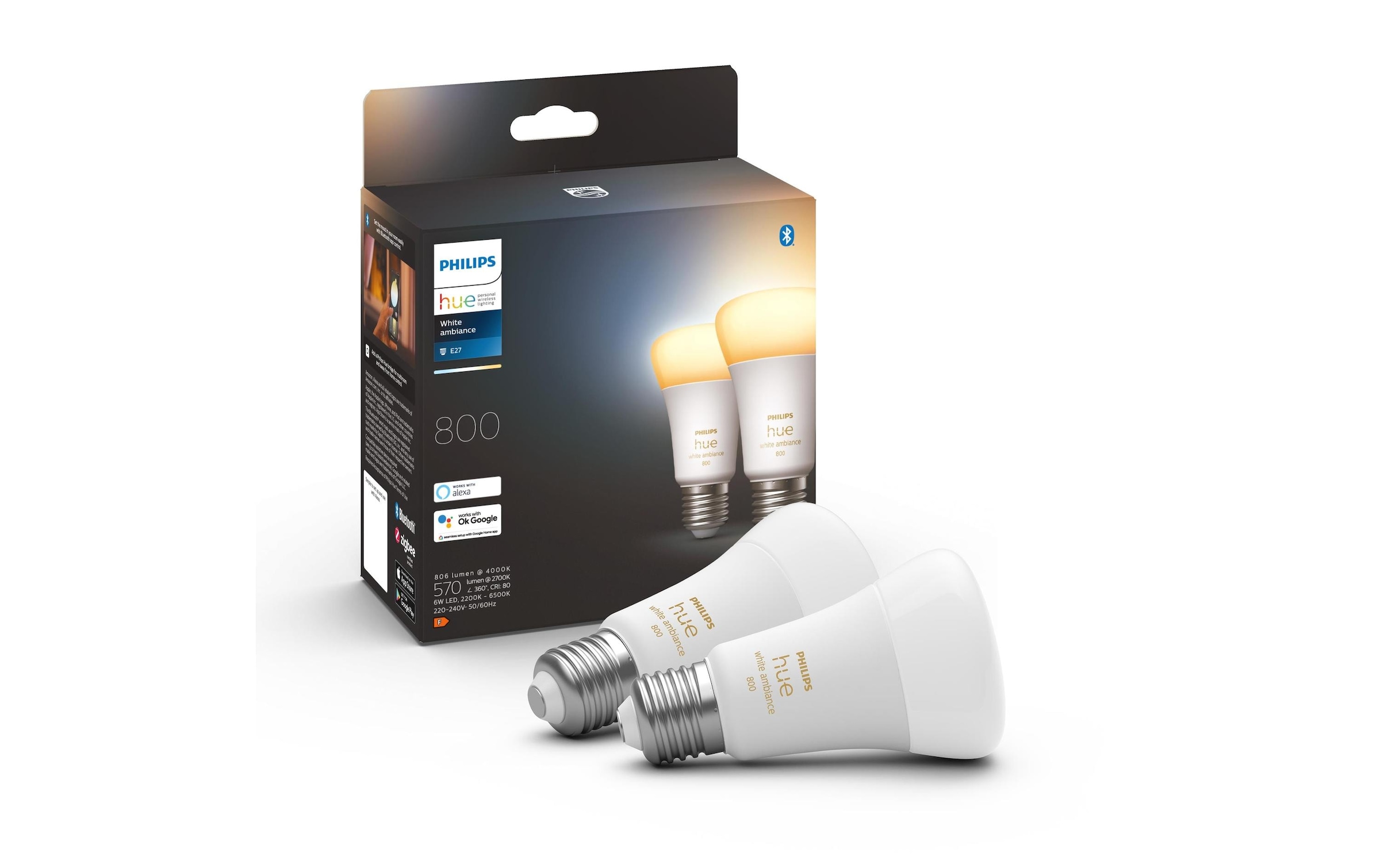 Philips Hue Spezialleuchtmittel »White Ambian«, E27, Neutralweiss-Tageslichtweiss-Kaltweiss-Warmweiss