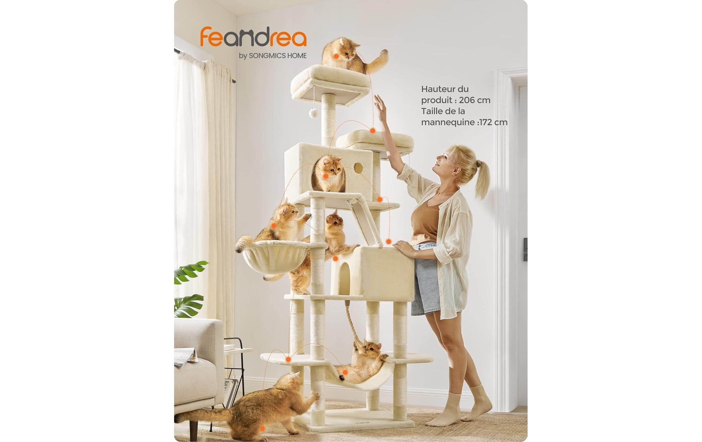 FEANDREA Kratzbaum »sandbeige 60 x 50 x 206 cm«, hoch
