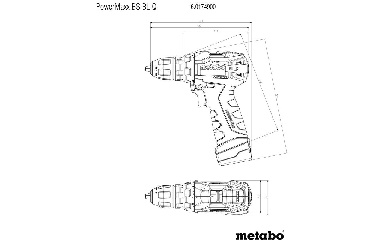 metabo Akku-Bohrschrauber »Powermaxx BS BL Q, 12 V, Kit«