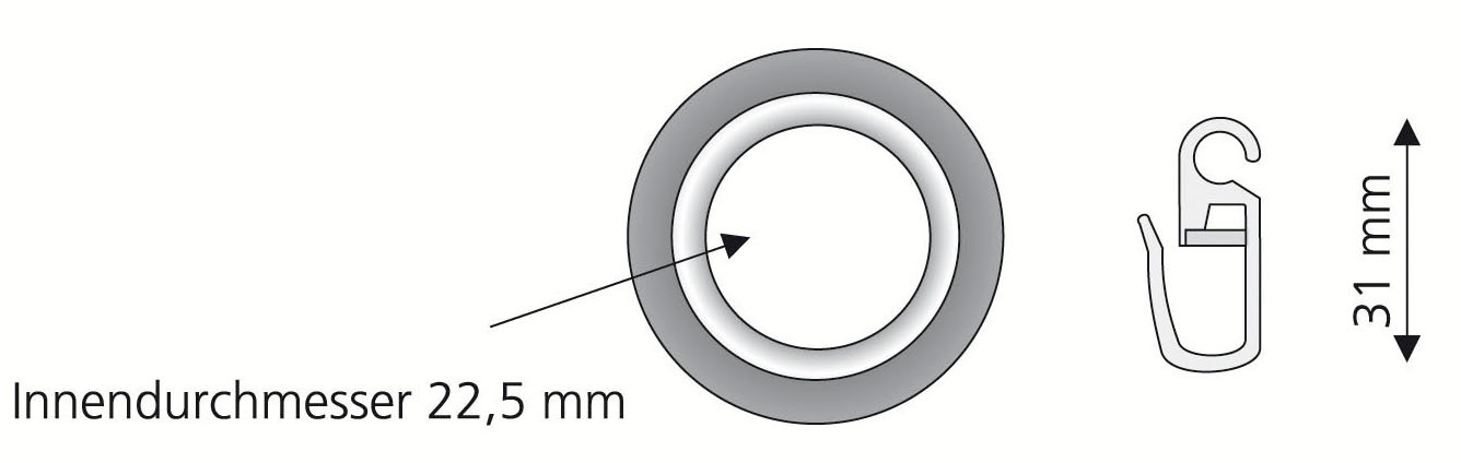 Liedeco Gardinenring »Gardinenring, Stilring, Ringe für Gardinenrohre 16 mm  \