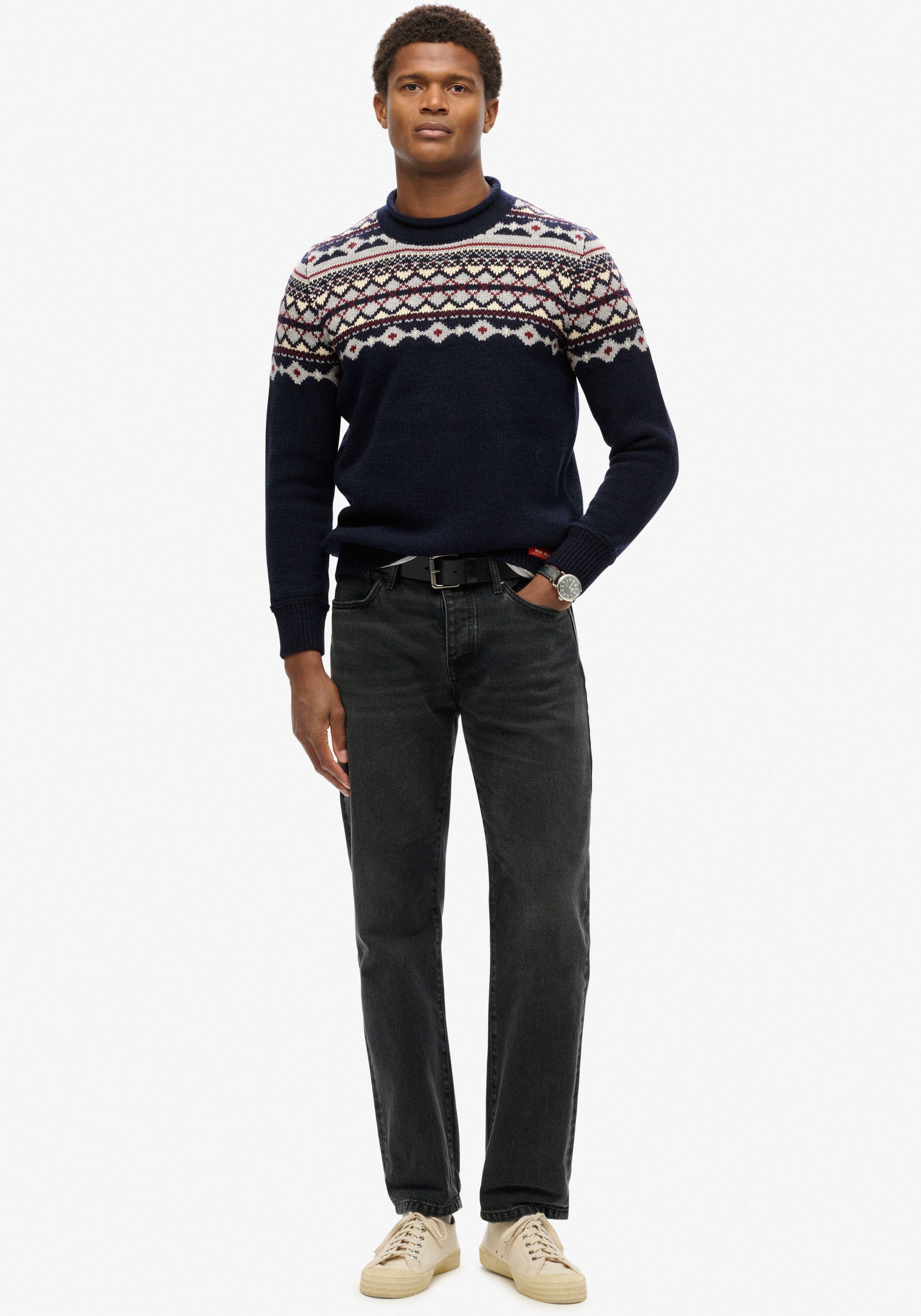 Superdry Rundhalspullover »FAIRISLE KNIT CREW JUMPER«