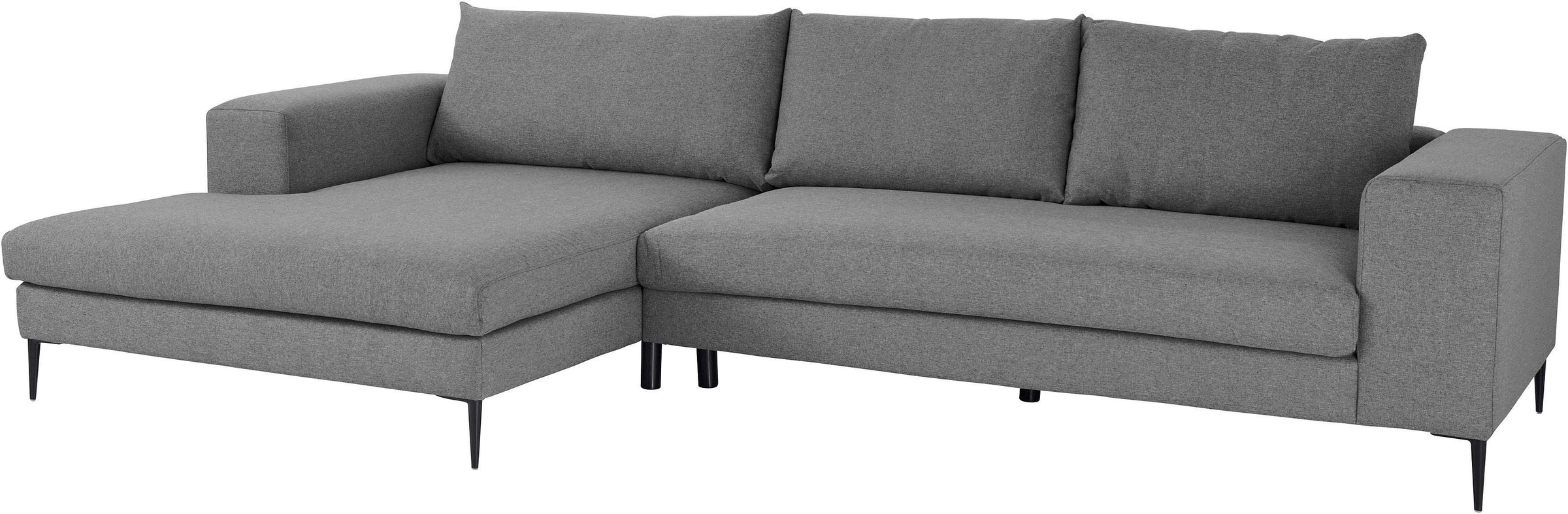 INOSIGN Ecksofa »Aurora, L-Form, mit extra breiter Recamiere, 324 x 170 cm (BxT)«, Designsofa mit tollem Sitzkomfort, extra hohe Metallfüsse schwarz