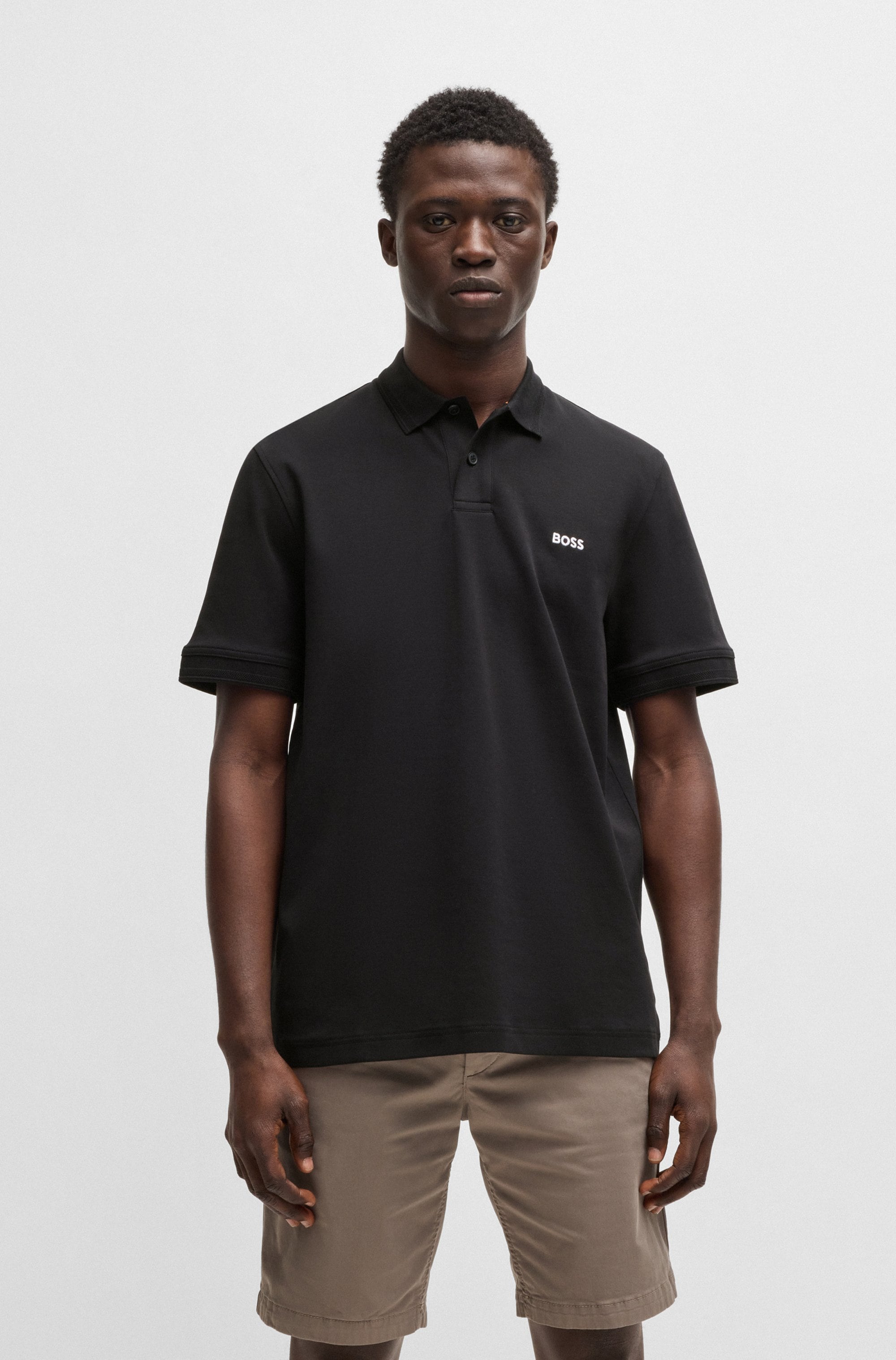 BOSS ORANGE Poloshirt »Pe Interlock« aus Baumwoll-Piqué mit Logo-Print Regular