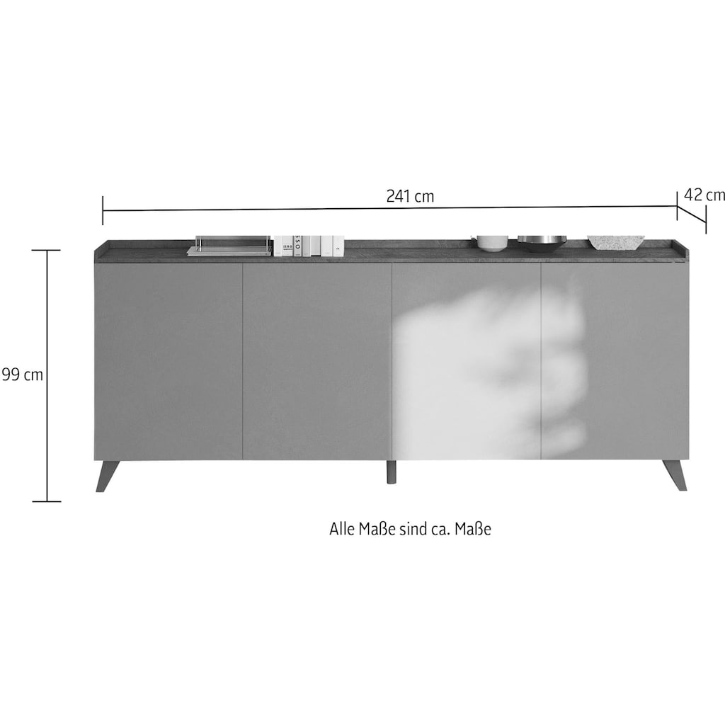 INOSIGN Sideboard »Tray, Breite 241 mit 4 Türen«, "Tablet", Push-to-open Funktion