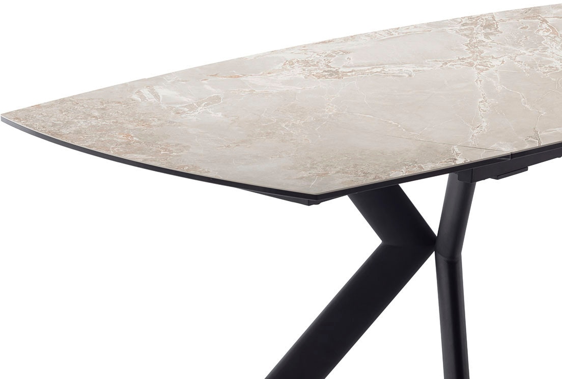 MCA furniture Esstisch »OSSANA Vierfusstisch 180-260 cm«, (Einzelstück), Keramik,Metall,Stirnauszug,ausziehbar,Tischplatte 13 mm,8-10 Personen