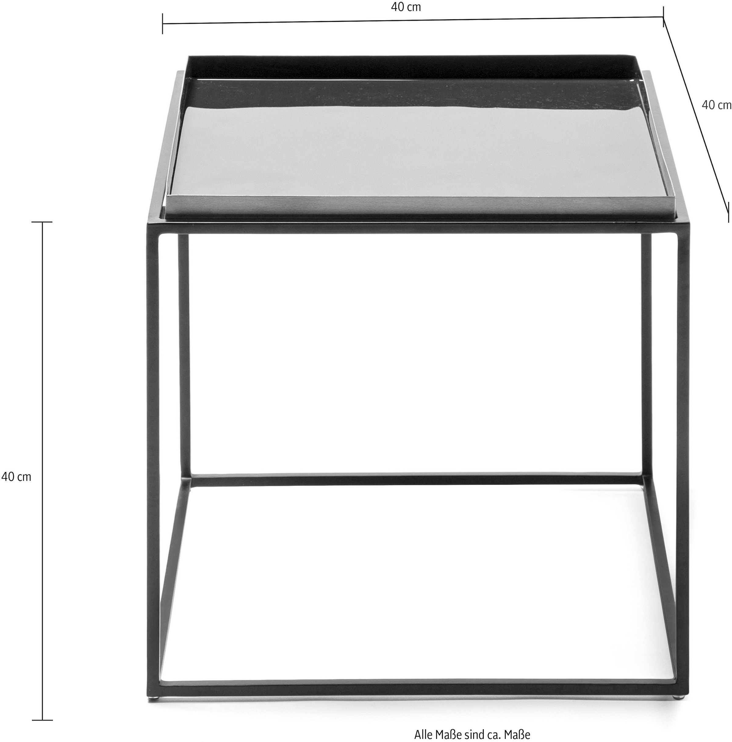 Kayoom Beistelltisch »Famosa, Metall-Beistelltisch in quadratischer Form«, (1 St.), Bunter Tisch, Schalenmasse: 11 x 11 x 2 / 15,8 x 11 x 2 cm