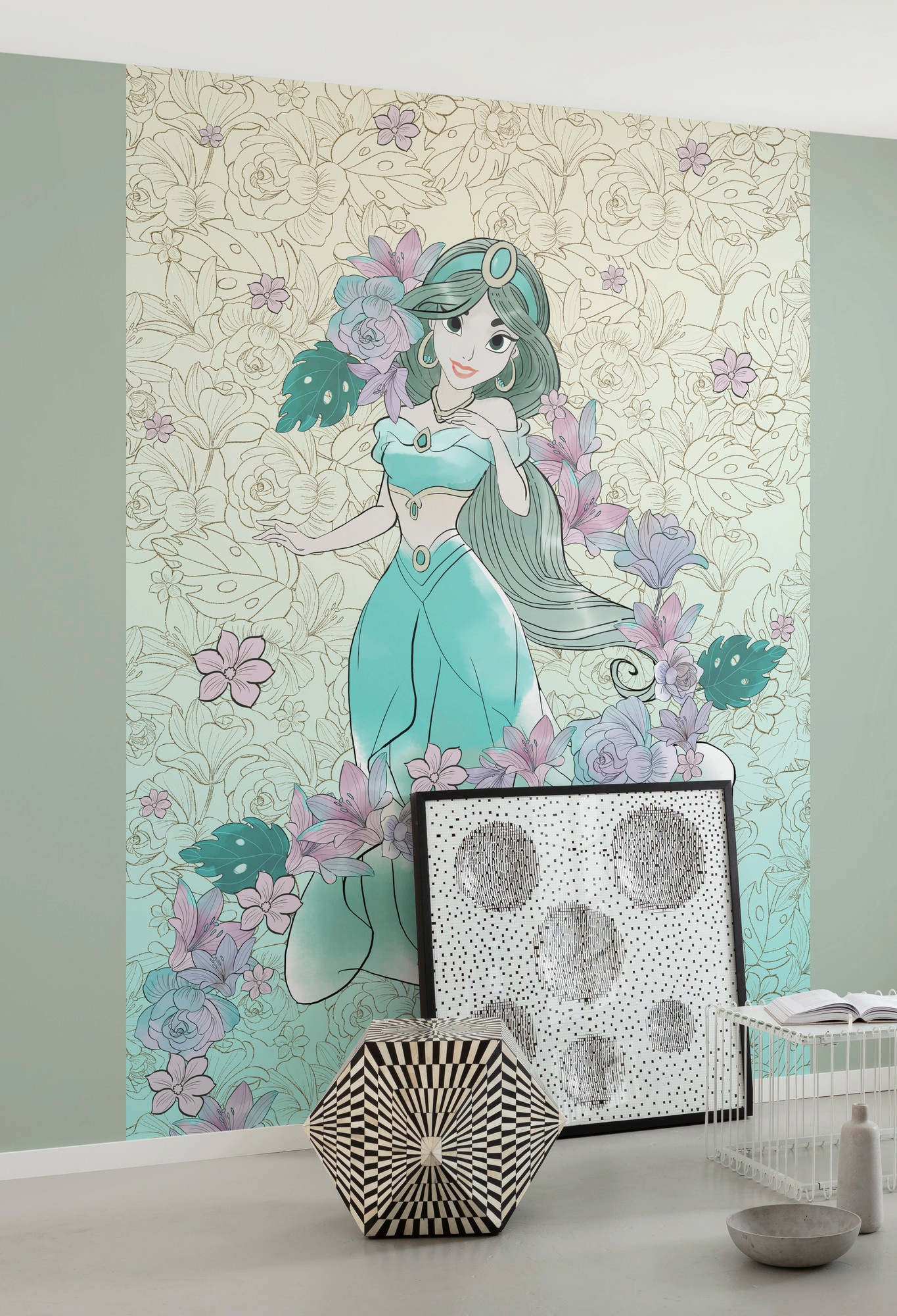 Komar Vliestapete »Digitaldruck Vlies - Jasmin Pale Flowers - Grösse 200 x 280 cm«, bedruckt, Kinderzimmer