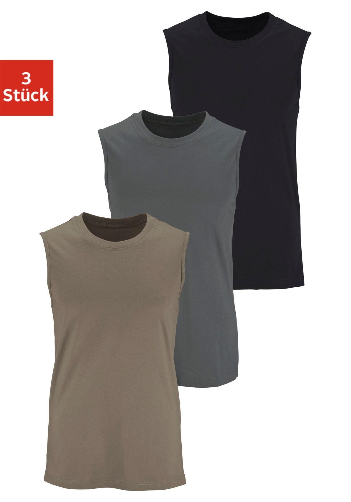 H.I.S Muscleshirt Packung, 3 Stk. mit Rundhalsausschnitt