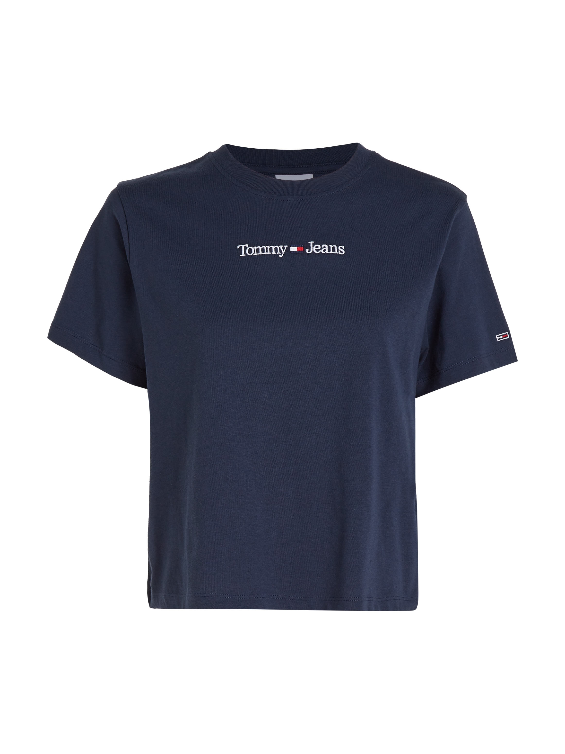 Tommy »TJW mit | LINEAR Tommy online Kurzarmshirt bestellen SERIF Jelmoli-Versand Linear CLS Logoschriftzug Jeans Jeans TEE«,