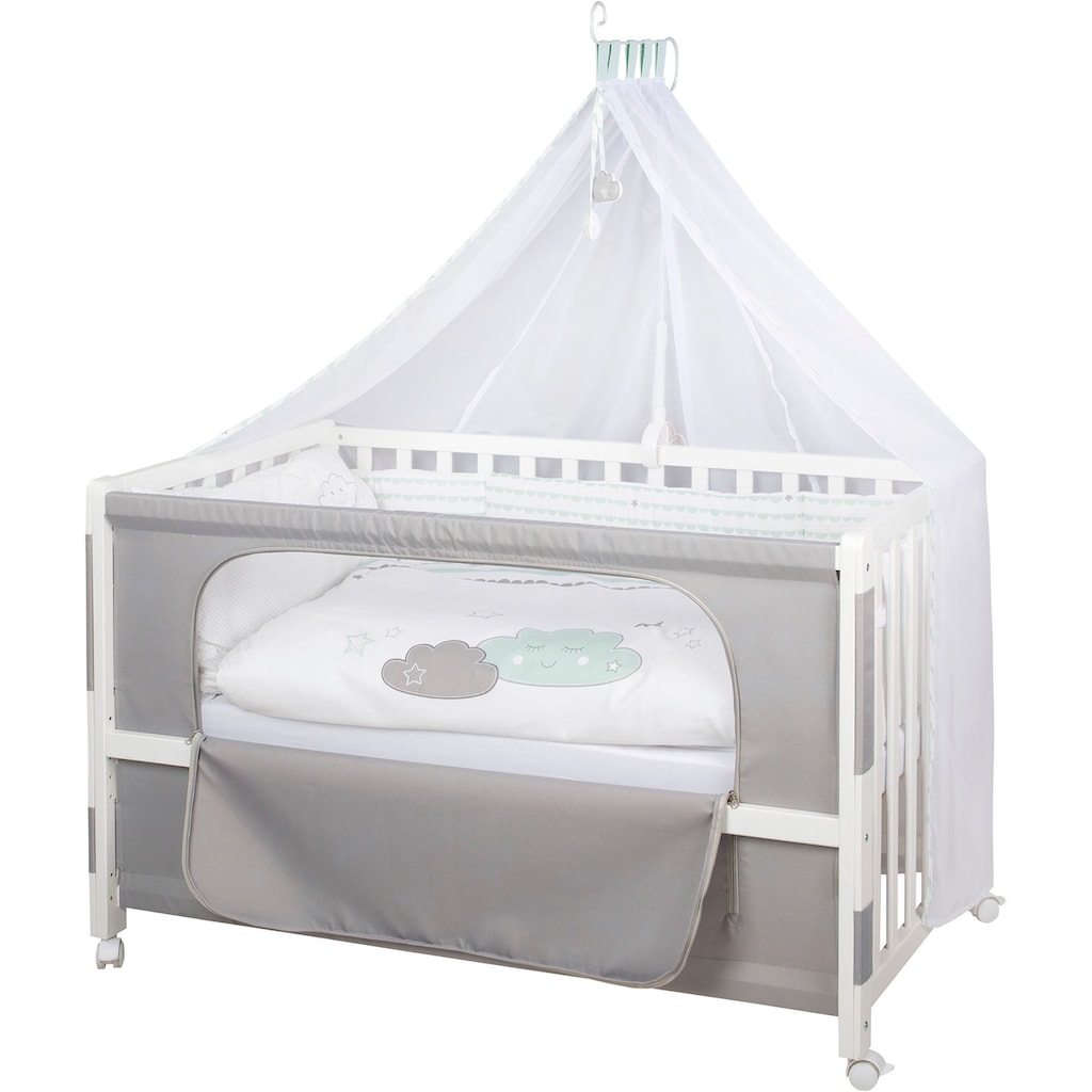 roba® Babybett »Room Bed - Dekor Happy Cloud«, als Beistell-, Kinder- und Juniorbett verwendbar
