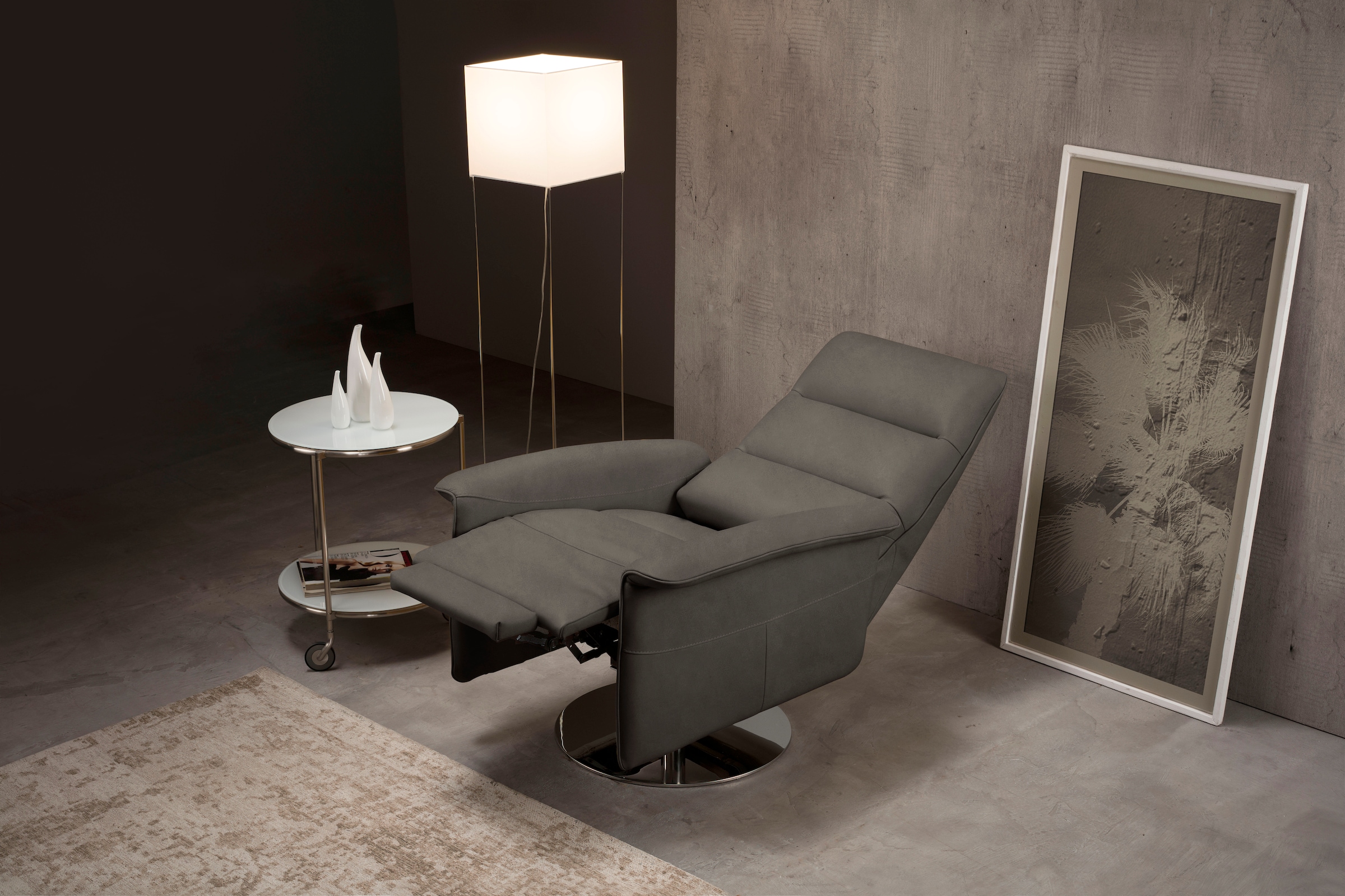 Egoitaliano Sessel »Kelly Designsessel«, drehbar, manuelle Relaxfunktion mit Push-Back-Mechanismus