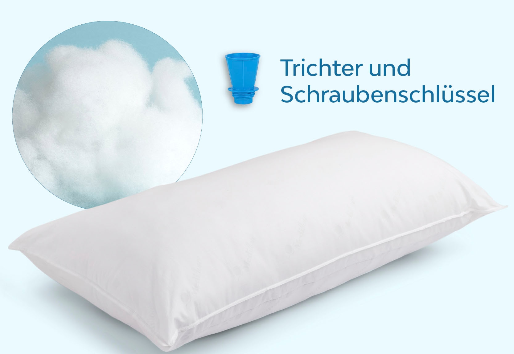 Mediflow Wasserkissen »Kopfkissen Mediflow, individuell anpassbare Füllmenge, Kissen«, (Packung, 1 tlg.), Kissen in 40x80 cm, Wasserkern mit Stützwirkung, Made in Germany