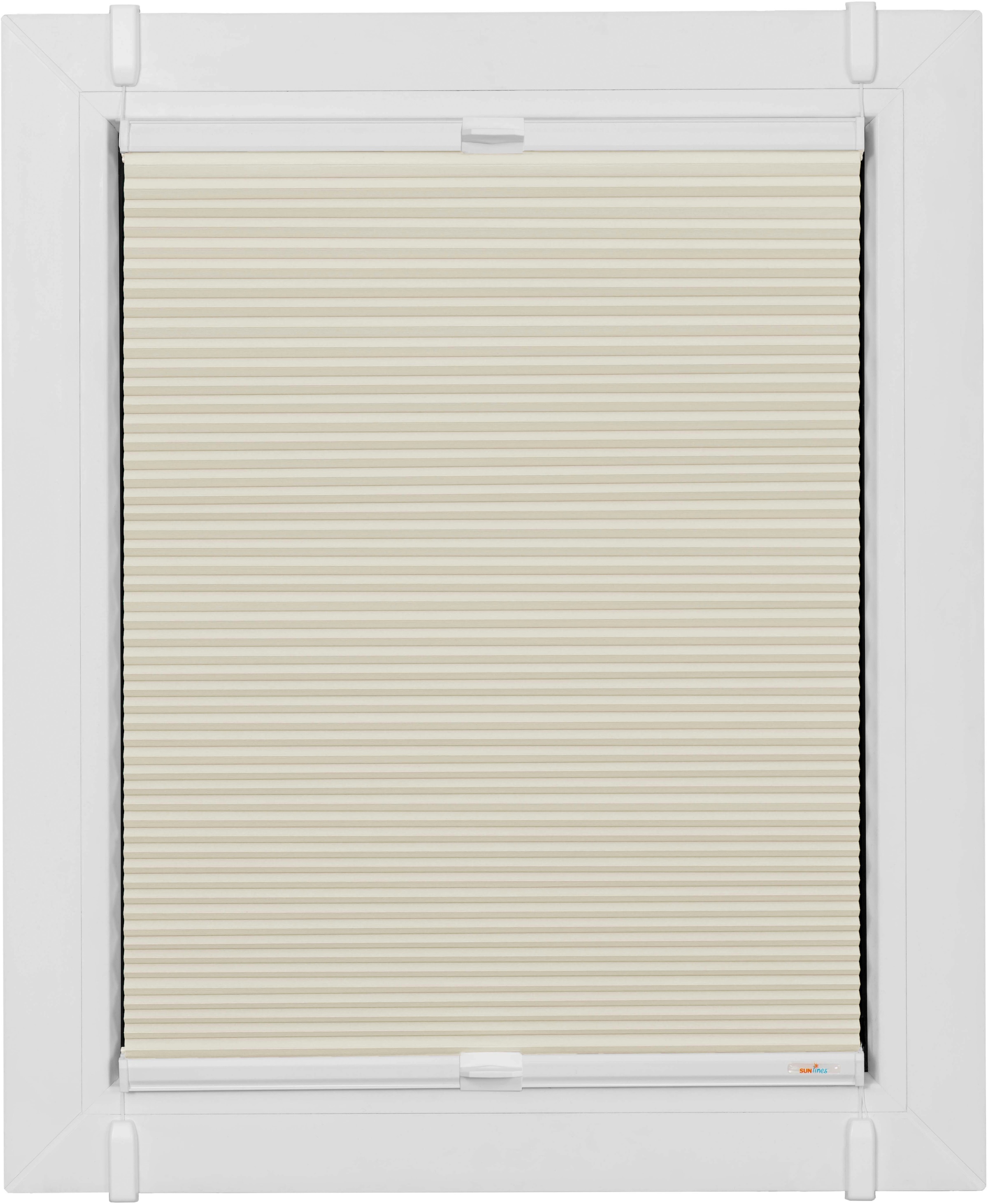 sunlines Wabenplissee "One Size Style Honeycomb VD" verdunkelnd ohne Bohren verspannt Zubehörfarbe weiss, zum Klemmen