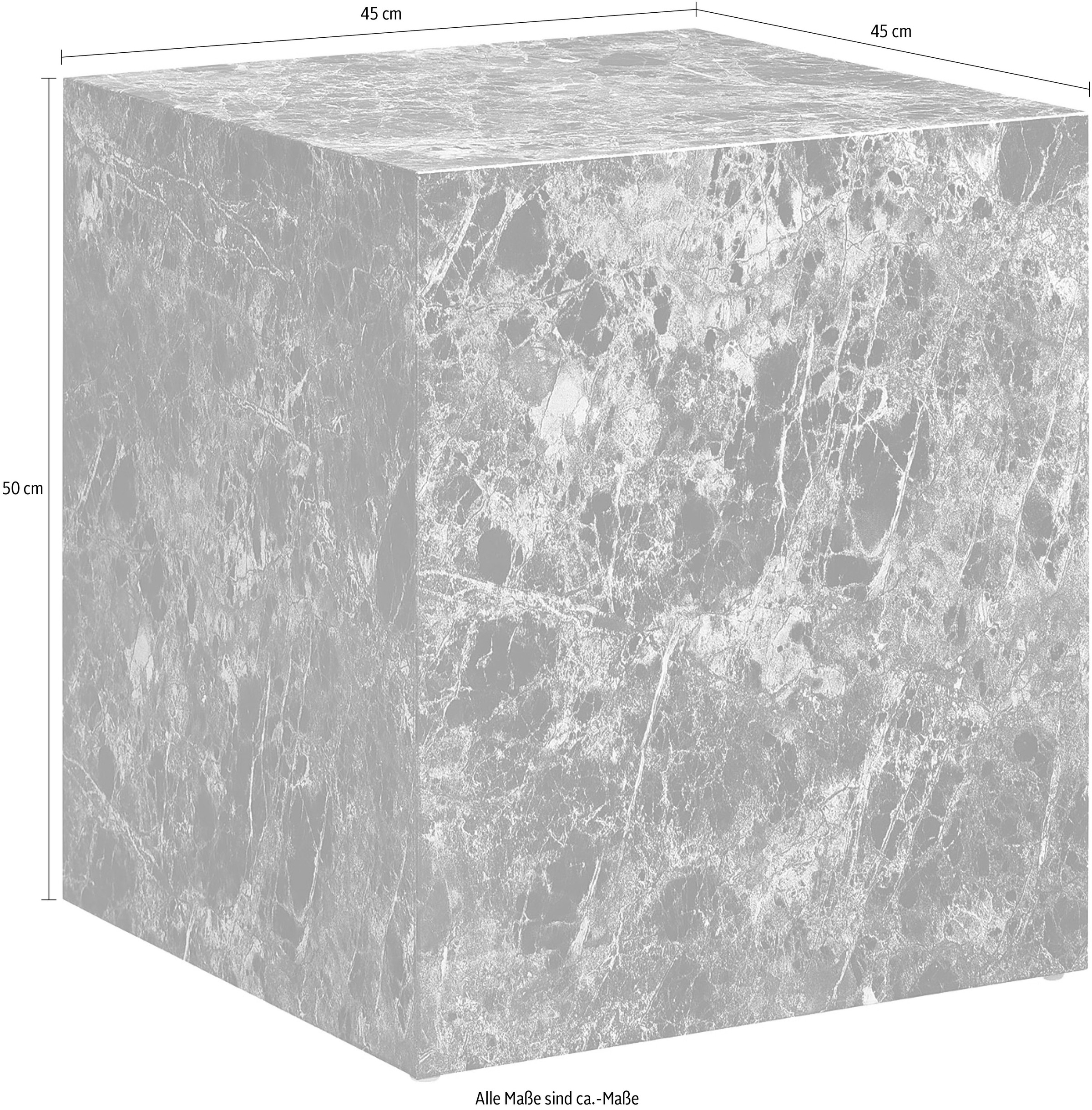SalesFever Beistelltisch »Design-Beistelltisch für jeden Raum«, quadratisch 45x45 cm, in Marmoroptik foliert