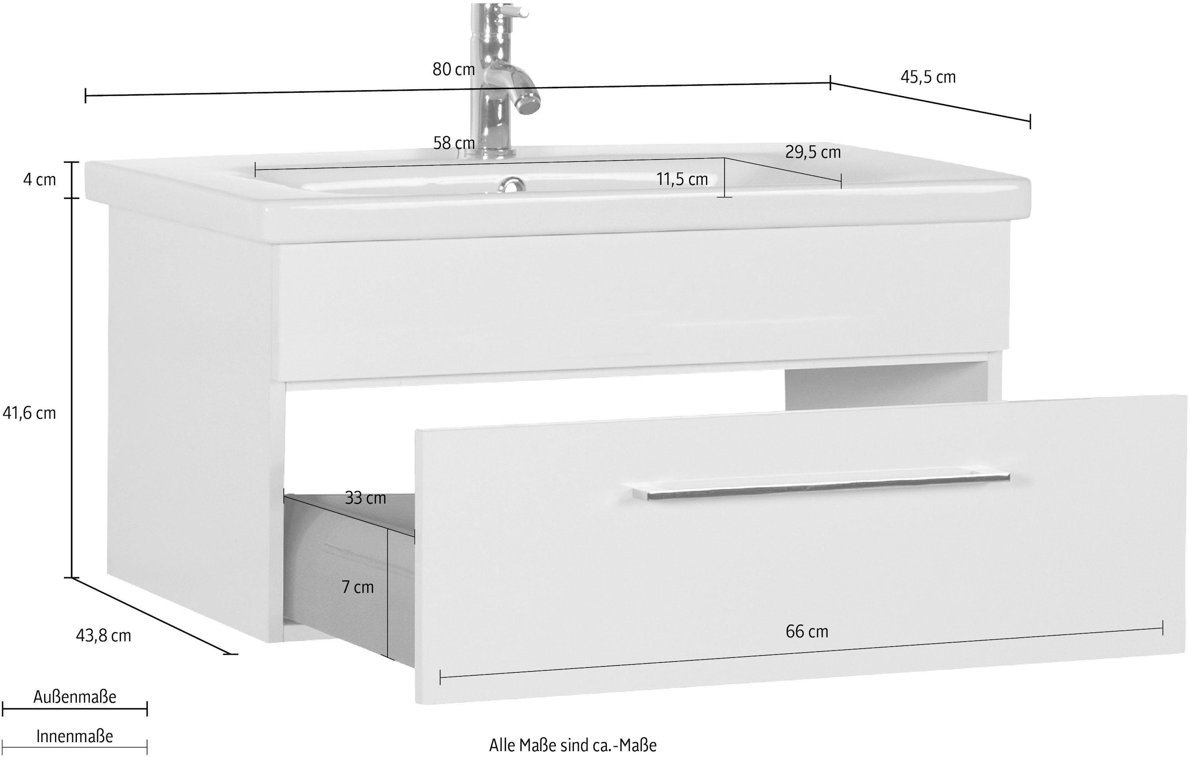 Saphir Waschtisch »3400 Basic«, Breite 80 cm