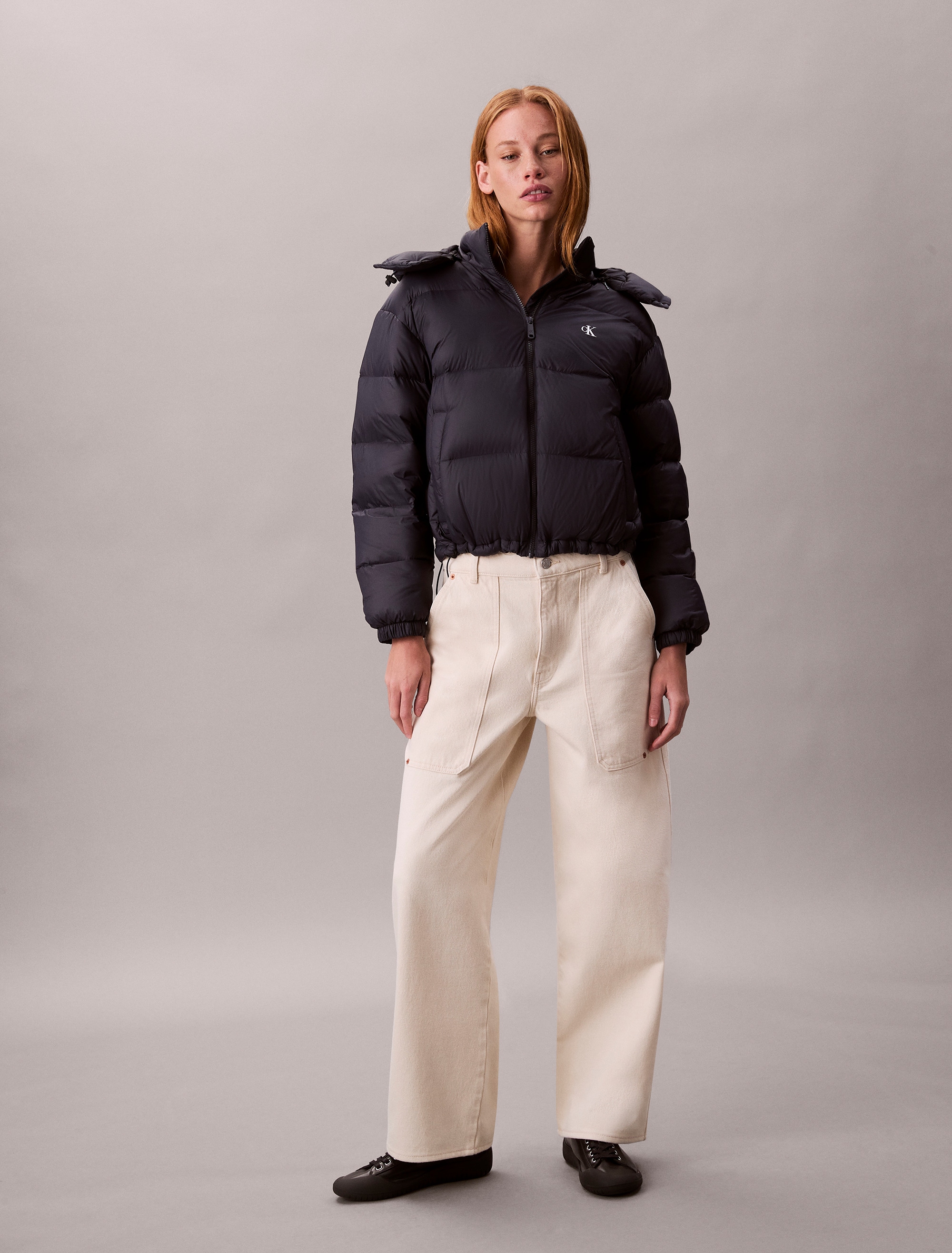 Calvin Klein Jeans Steppjacke »ESSENTIAL MIDWEIGHT PUFFER JACKE«, mit Kapuze, Mit Rundhalsausschnitt, regular fit