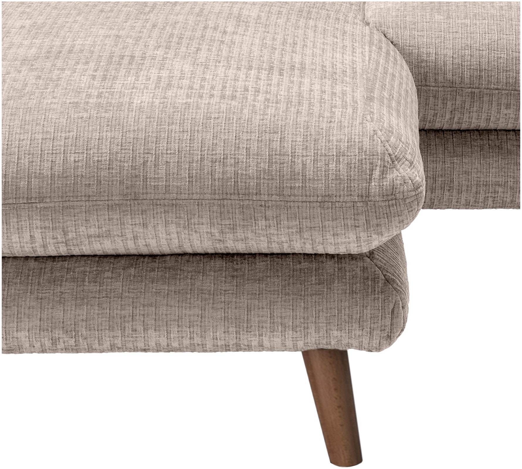 INOSIGN Ecksofa »Lazio modern und bequem, schmale Armlehnen, tolle Detailverarbeitung«, zwei verschiedene Fussfarben wählbar