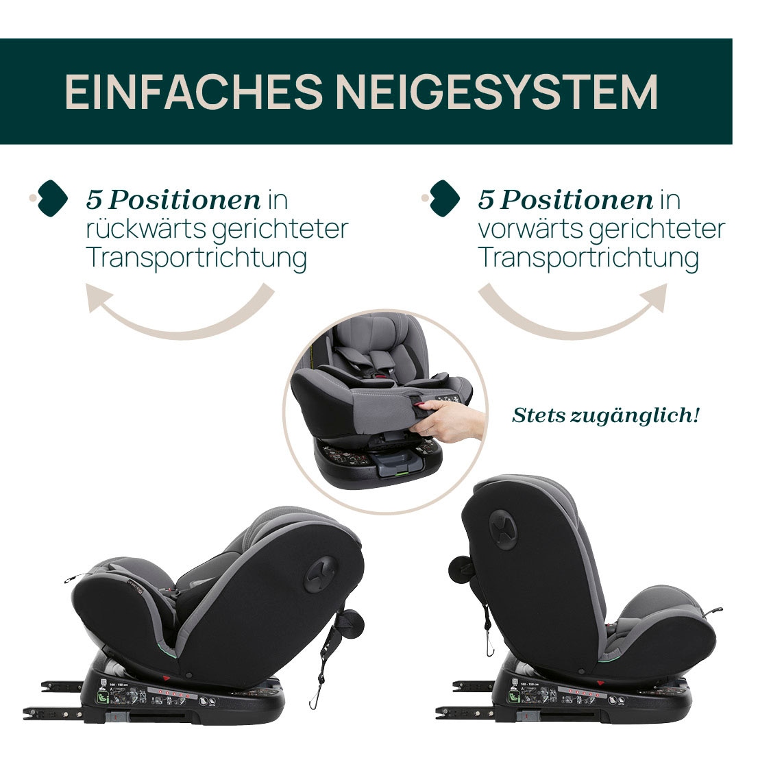 Chicco Autokindersitz »Unico Evo i-Size, Grey Black«, ISOFIX-Befestigung