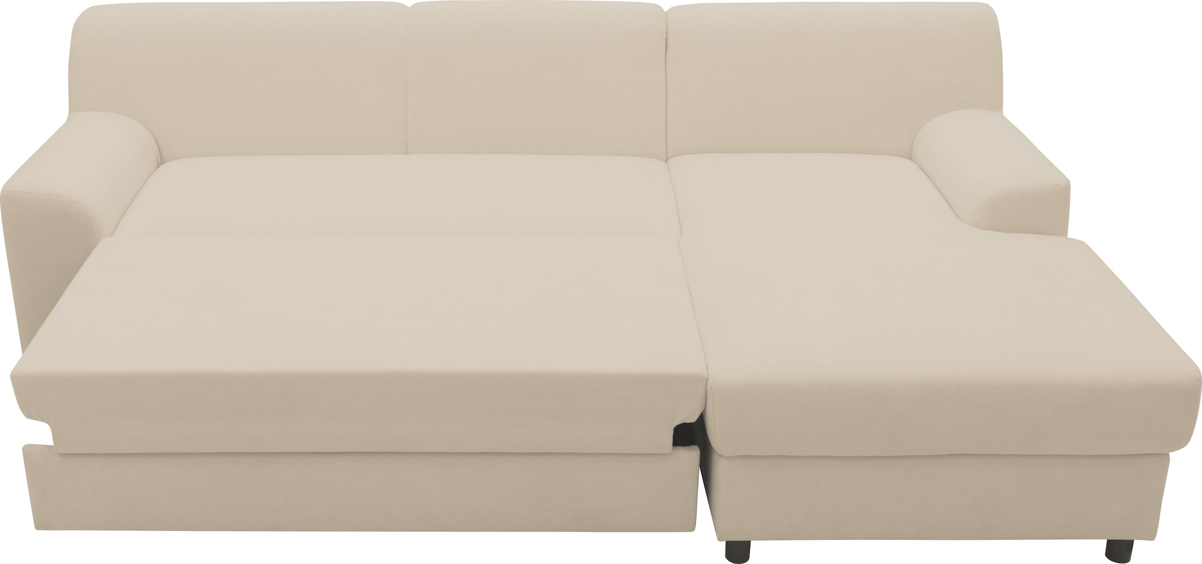 DOMO collection Ecksofa »Turah 2, L-Form, Cord oder Luxus-Microfaser, komfortabler Federkern«, B/T/H: 241/146/79 cm, incl. Zierkissen, wahlweise mit Bettfunktion