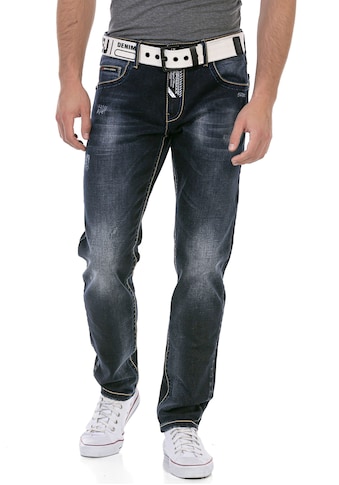 Regular-fit-Jeans, mit markanter Waschung
