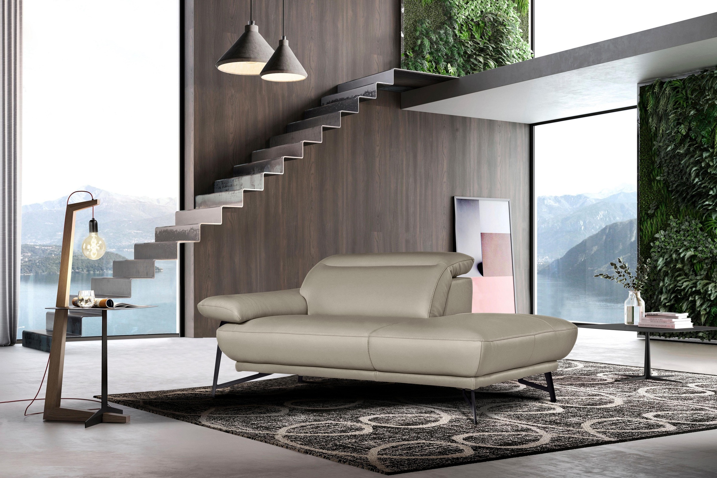 Egoitaliano Polstergarnitur »Anais, Design mit hohem Sitzkomfort für mehr Bequemlichkeit«, Set: bestehend aus Sofa und Ottomane, inkl. Kopfteilverstellung