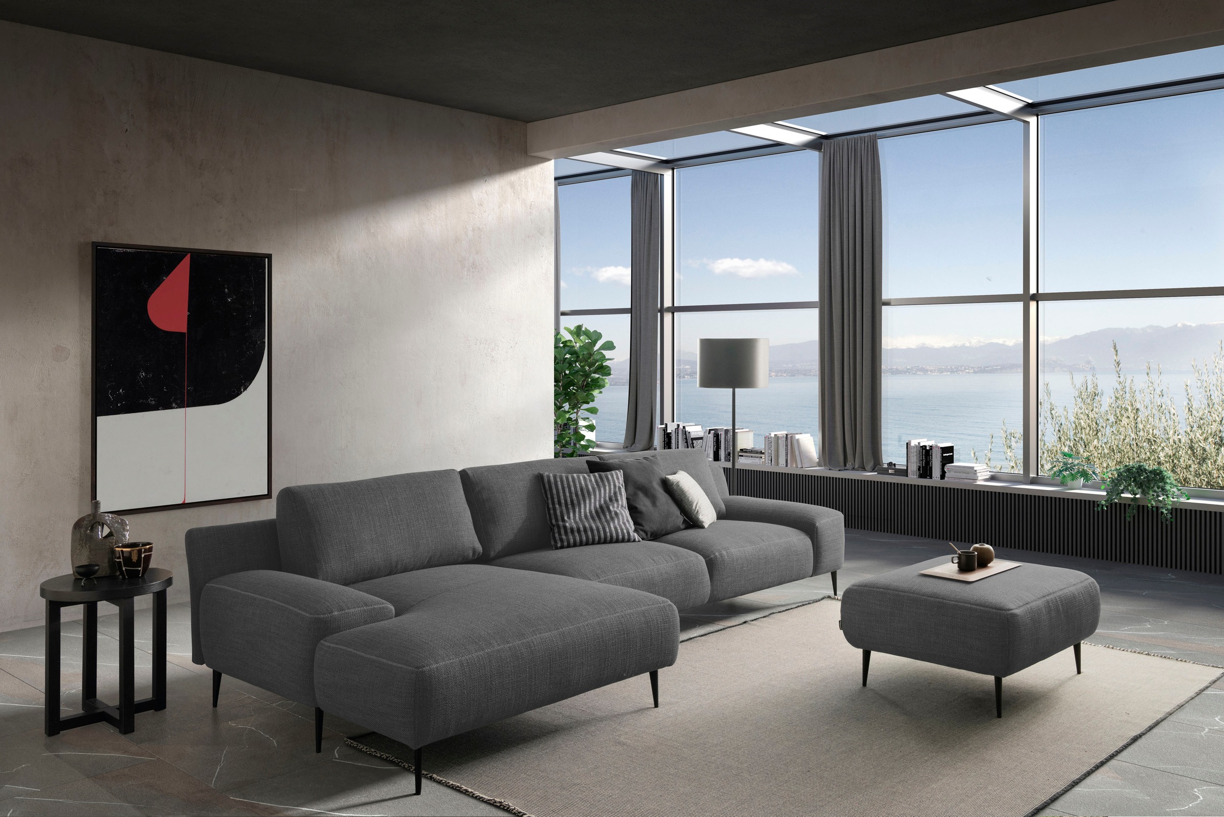 designwerk Hocker »Forma, zeitloser Desighocker mit aktuellem Fuss«, in hochwertiger Verarbeitung & tollem Sitzkomfort