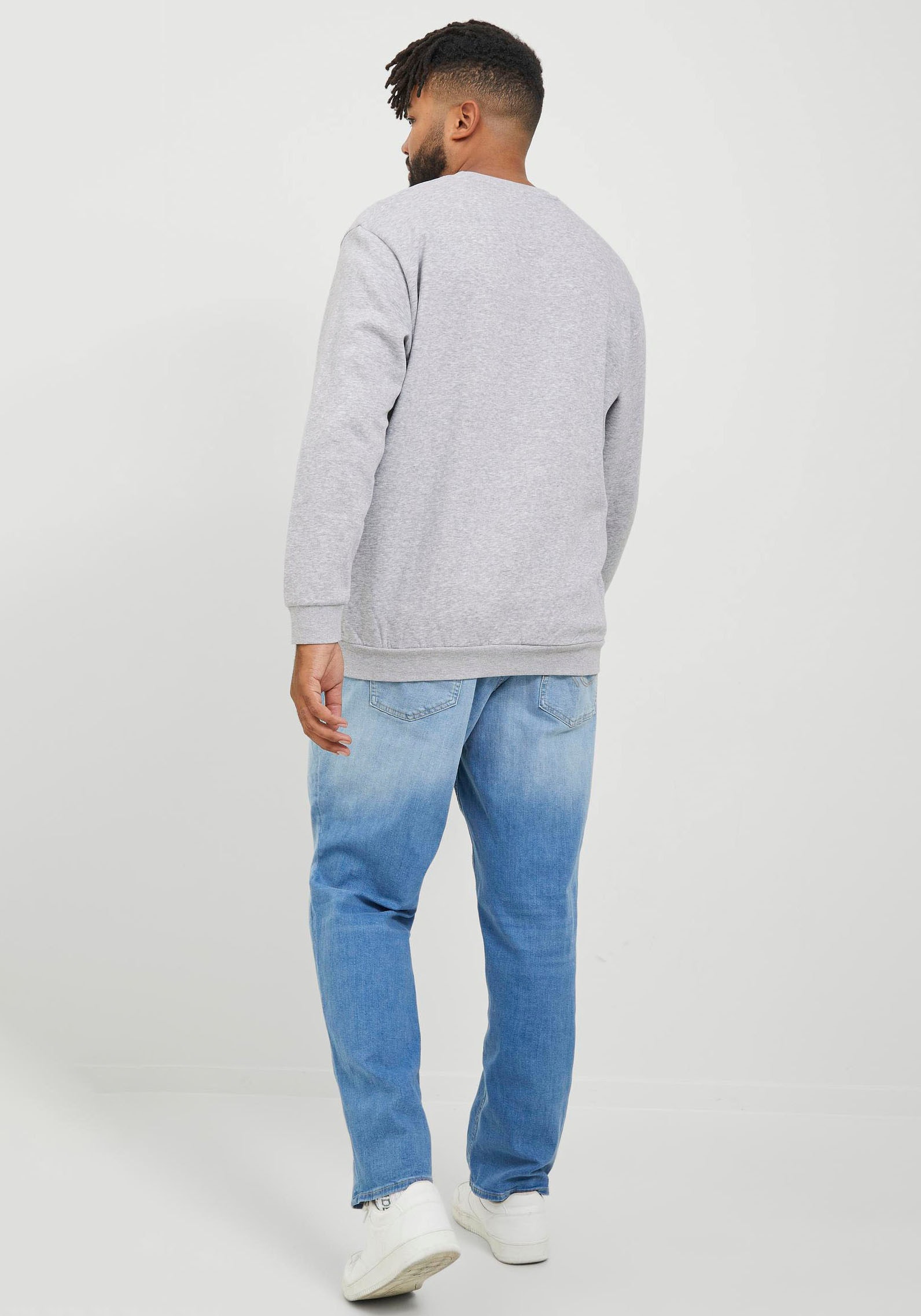 Jack & Jones PlusSize Sweatshirt »JJEBRADLEY SWEAT CREW NOOS PLS«, mit Rippbündchen